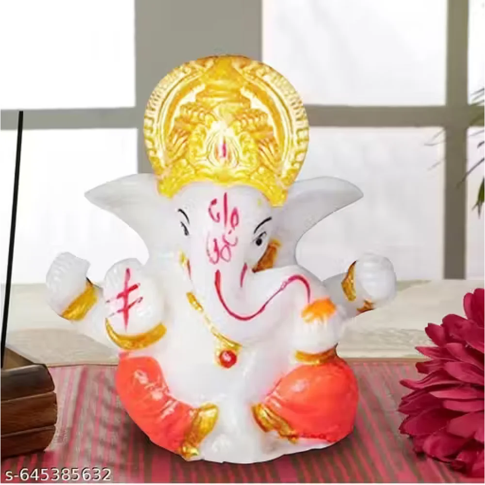 Handcrafted Ganeshji Idol with Pagri – Decorative Lord Ganesha Statue for Home & Pooja