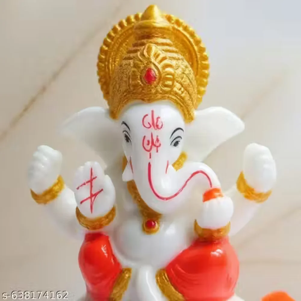 Handcrafted Ganeshji Idol with Pagri – Decorative Lord Ganesha Statue for Home & Pooja