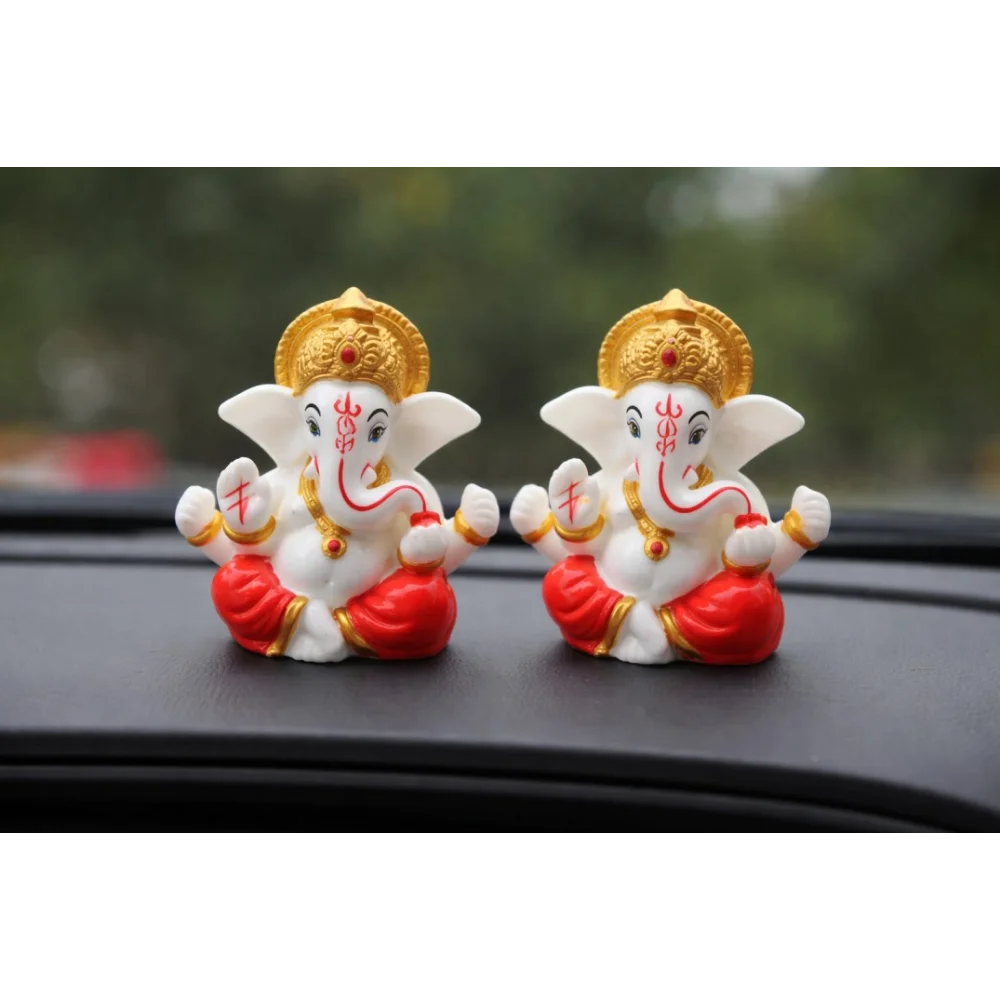 Handcrafted Ganeshji Idol with Traditional Pagri – Decorative Lord Ganesha Statue (BUY 1 GET 1 FREE)