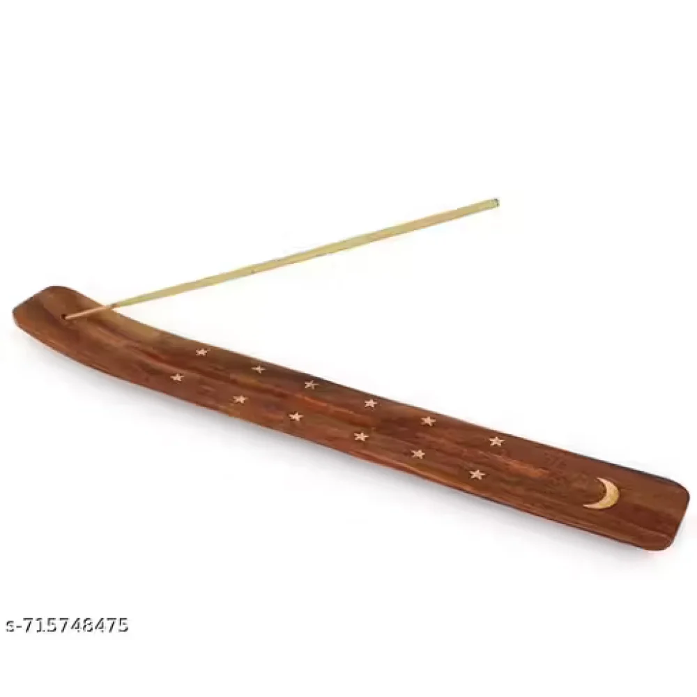 Wooden Agarbatti Stand with Ash Catcher – Handcrafted Incense Stick Holder for Home & Temple