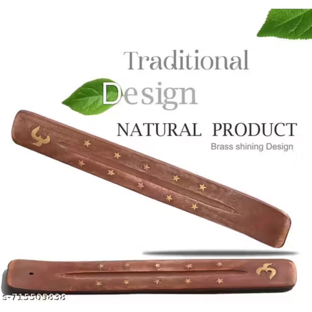 Wooden Agarbatti Stand with Ash Catcher – Handcrafted Incense Stick Holder for Home & Temple