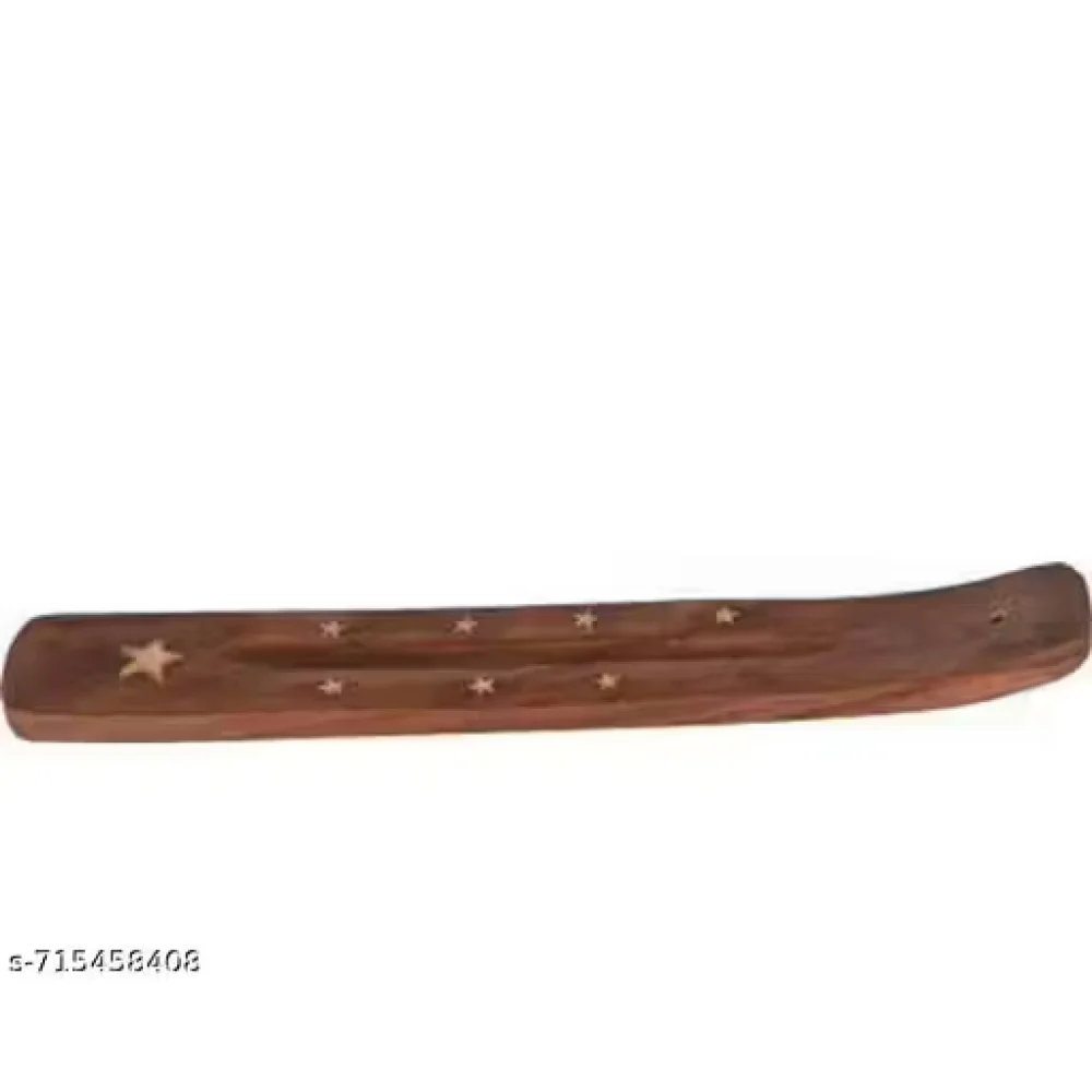 Wooden Agarbatti Stand with Ash Catcher – Handcrafted Incense Stick Holder for Home & Temple