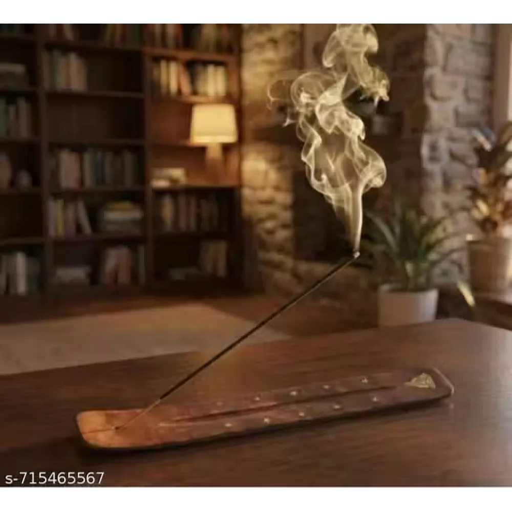 Wooden Agarbatti Stand with Ash Catcher – Handcrafted Incense Stick Holder for Home & Temple