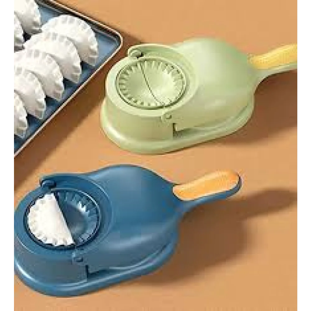 2-in-1 Gujiya & Momo Maker – Manual Dumpling Press Mould for Momos, Gujiya & Snacks | Easy Press Kitchen Tool | Blue