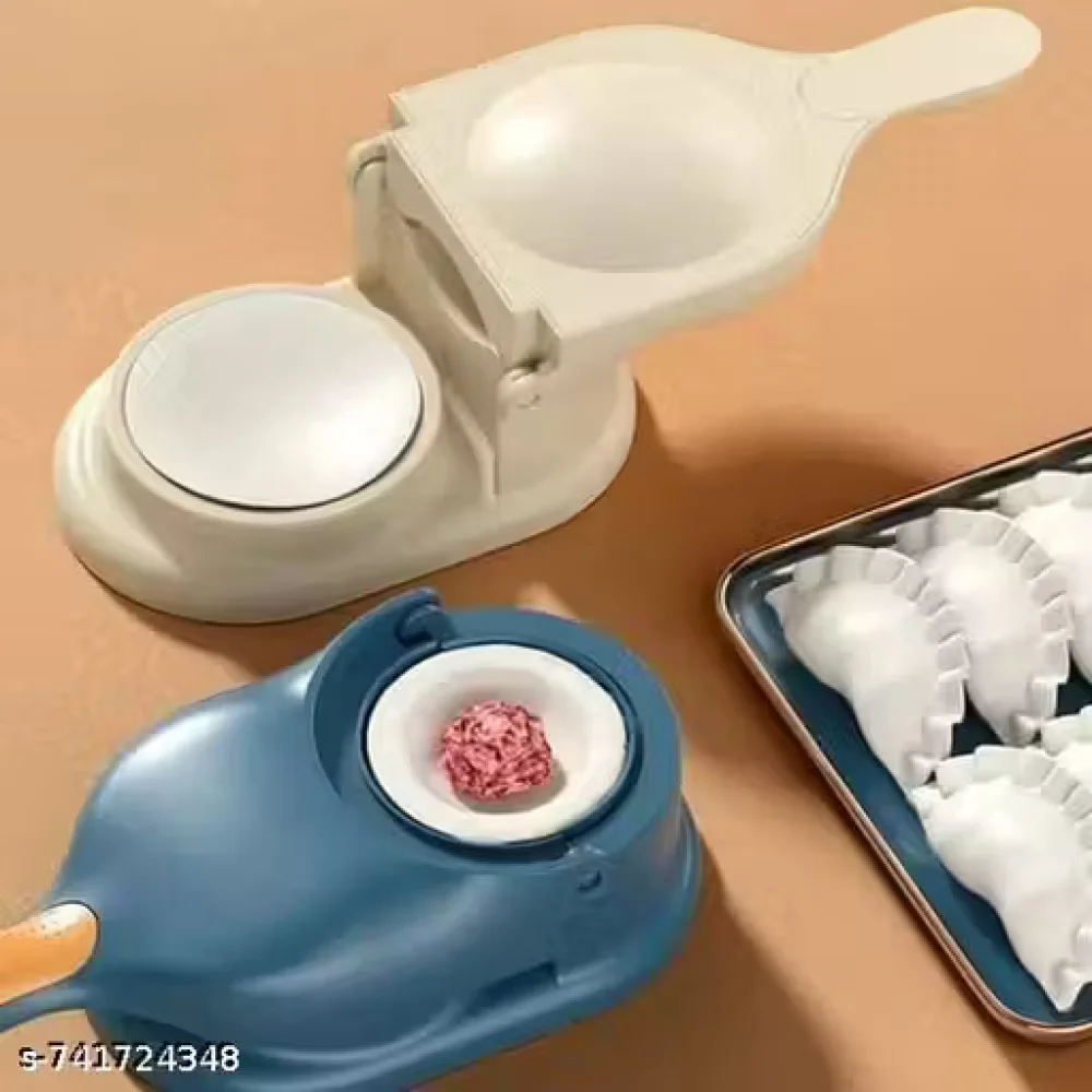 2-in-1 Gujiya & Momo Maker – Manual Dumpling Press Mould for Momos, Gujiya & Snacks | Easy Press Kitchen Tool | Blue