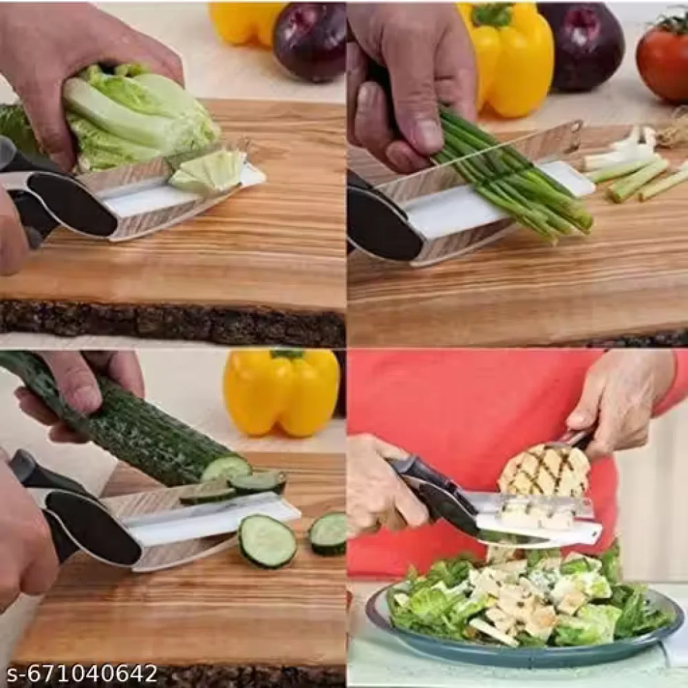 Clever Cutter Knife 2-in-1 Vegetable & Fruit Chopper | Stainless Steel Blade | Multipurpose Kitchen Cutter Tool