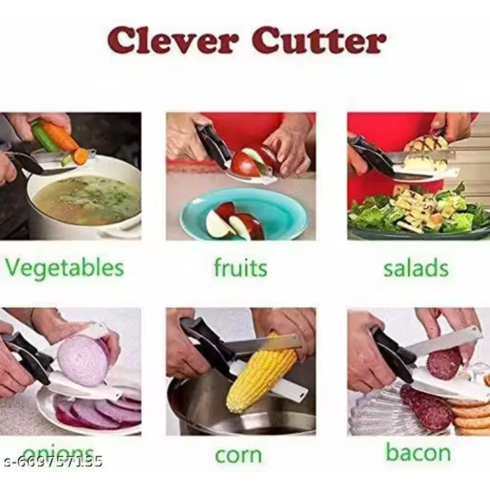 Clever Cutter Knife 2-in-1 Vegetable & Fruit Chopper | Stainless Steel Blade | Multipurpose Kitchen Cutter Tool