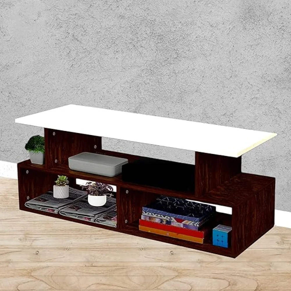 Engineered Wood TV Showcase with Foot Pad Entertainment Console Shelf Storage for Set Top Box, Decor, Books for Living Room TV Unit H 17 x L 39 x W 16 Inches