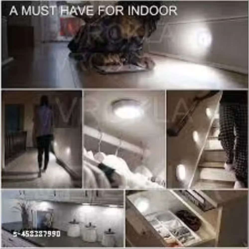 Motion Sensor LED Light with Auto On/Off Mode Switch – Battery Powered Cold White Night Light for Entrance, Hallway, Bathroom, Cabinet