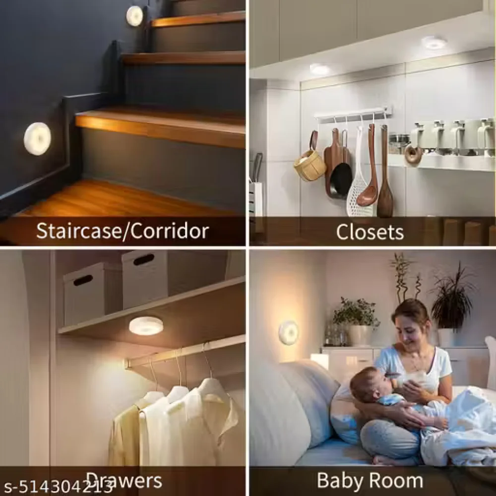 Intelligent Induction Lamp (Motion Sensor Wall light with automatic on/off feature , Night Light for Bedroom, Bathroom, Staircase ,Night Light, Wall Light, Bathrooom Lights, Indoor Lighting, Smart Home Lighting, Rechargeable Home Lights