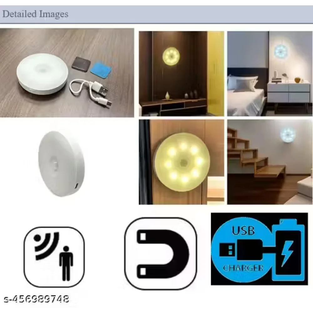 Rechargeable motion sensor night light led bedside hallway closet cabinet lights