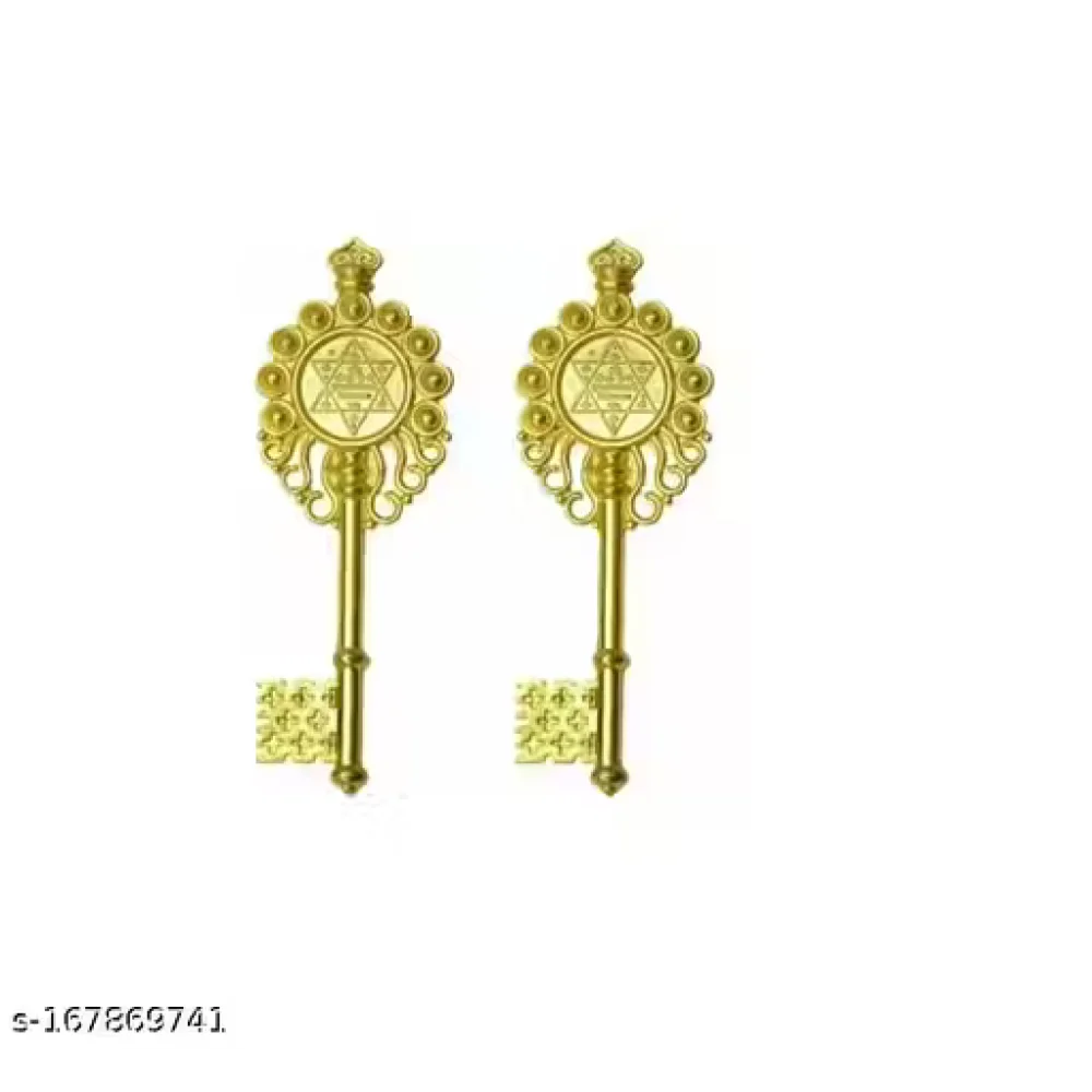 2 PCS Metal Kuber Kunji Key (Standard, Golden) Quick Financial Gain / Unexpected Gain of Money/Windfall/ Prosperous BusinessLord Kuber