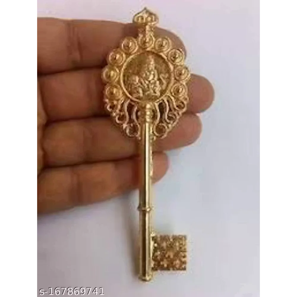 2 PCS Metal Kuber Kunji Key (Standard, Golden) Quick Financial Gain / Unexpected Gain of Money/Windfall/ Prosperous BusinessLord Kuber