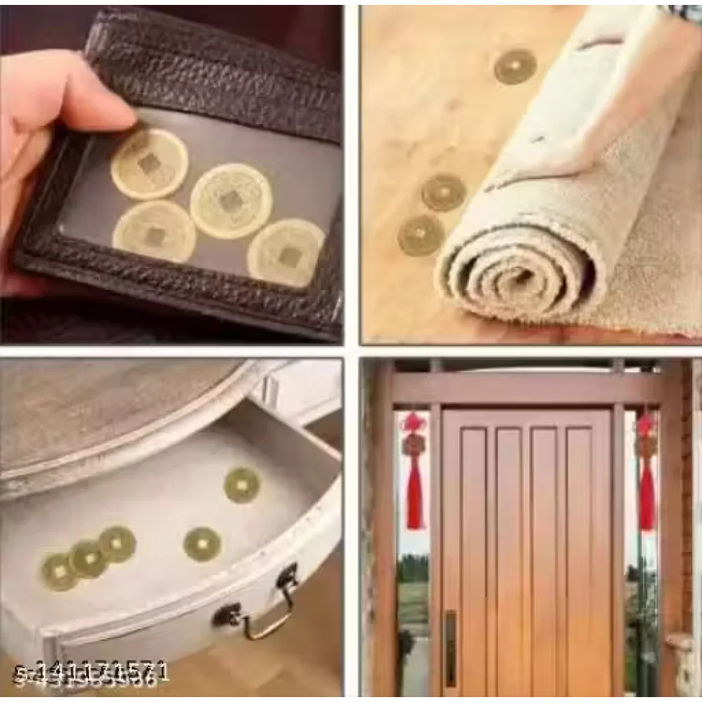 Feng Shui 6 Wealth Coins Showpiece Size 2 cm Puja Articles