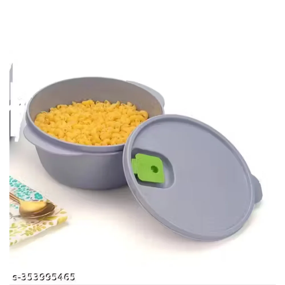 Set of 2 Grey Micro Dynasty Food Storage Containers with Air Vent Lid, BPA Free, Microwave & Dishwasher Safe