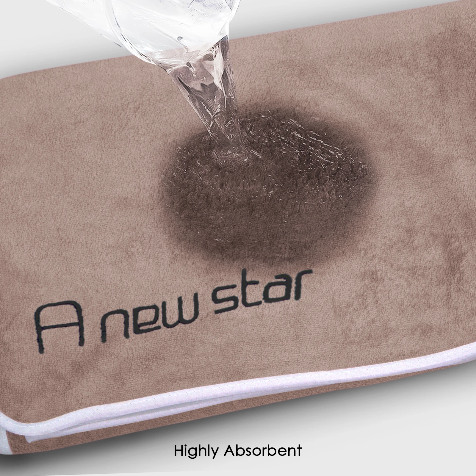 HOUSSE Microfiber Embroidery Hand Towel – 35 * 75cm, 350 GSM, Soft & Absorbent, Quick-Drying Sweat Towel – Ideal for Gym, Beach, Fitness, Outdoor & Home Use (A New Star Blue-Brown)
