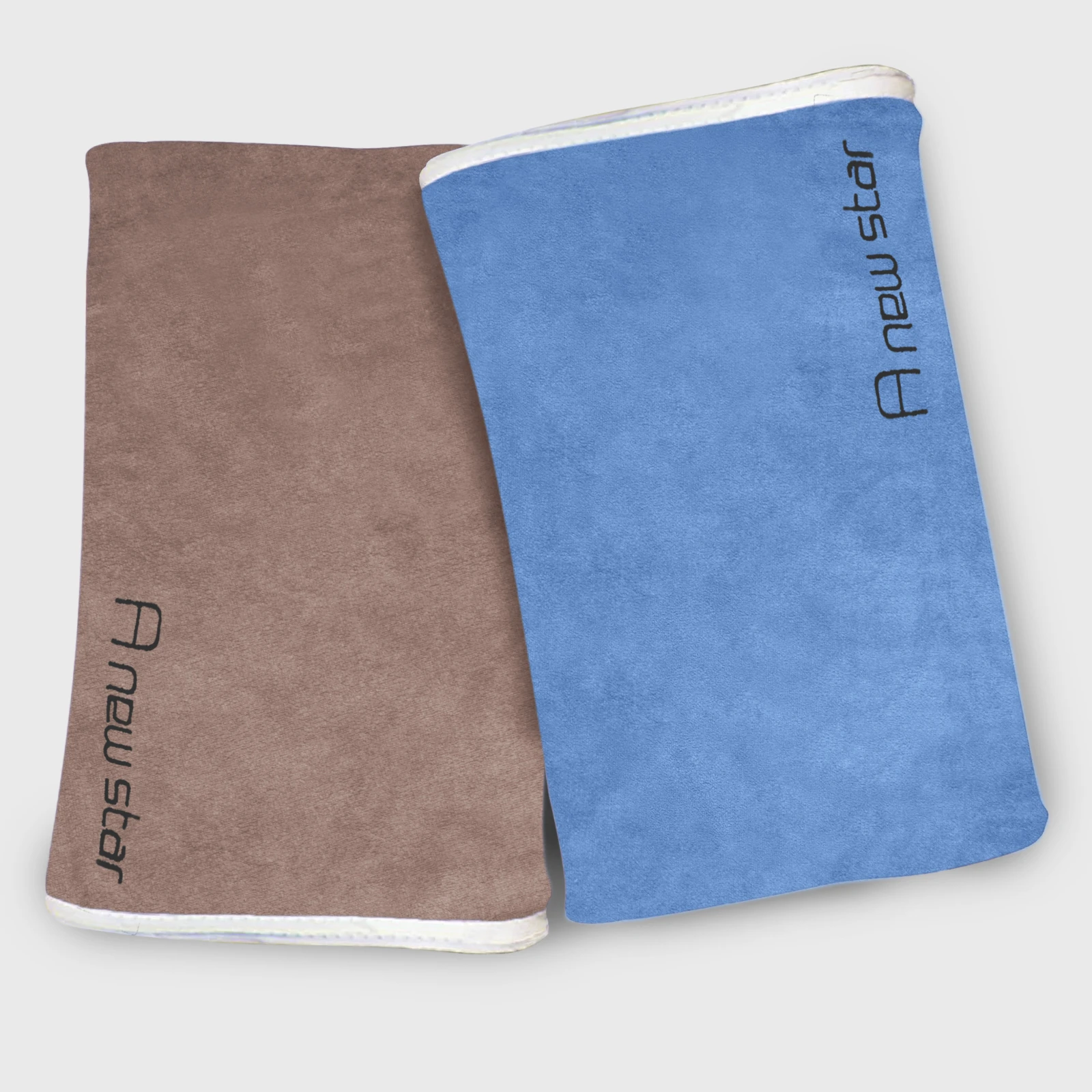 HOUSSE Microfiber Embroidery Hand Towel – 35 * 75cm, 350 GSM, Soft & Absorbent, Quick-Drying Sweat Towel – Ideal for Gym, Beach, Fitness, Outdoor & Home Use (A New Star Blue-Brown)