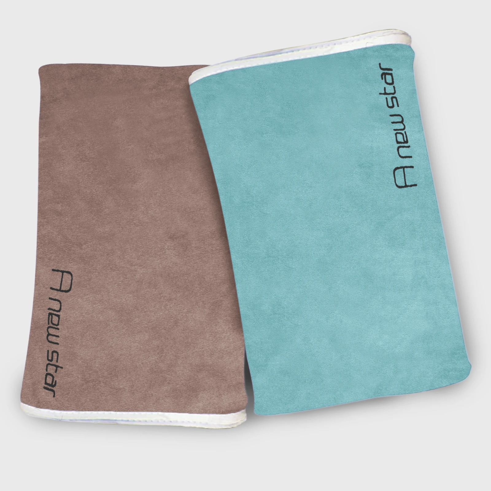 HOUSSE Microfiber Embroidery Hand Towel – 35 * 75cm, 350 GSM, Soft & Absorbent, Quick-Drying Sweat Towel – Ideal for Gym, Beach, Fitness, Outdoor & Home Use (A New Star Brown - Fluroscent)
