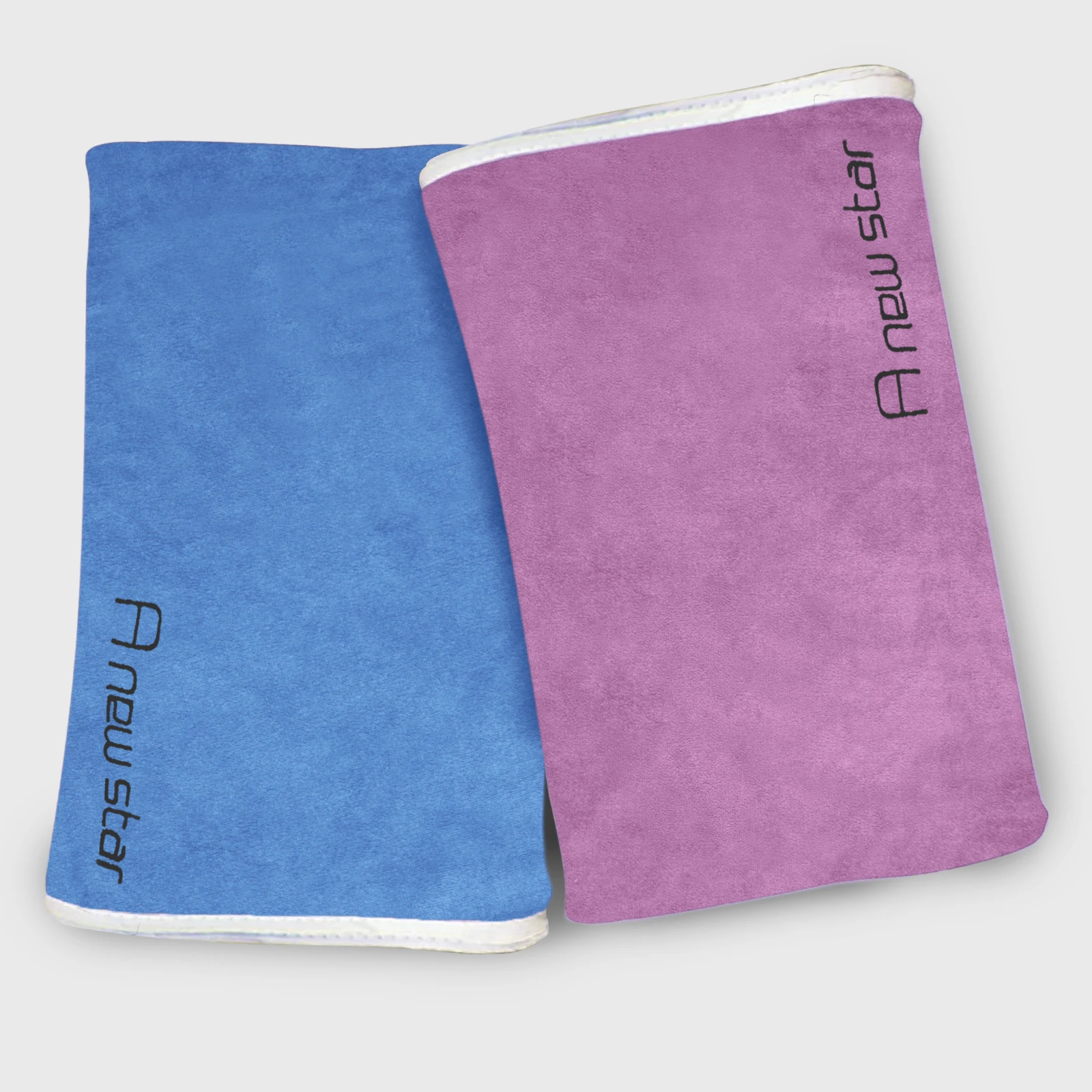 HOUSSE Microfiber Embroidery Hand Towel – 35 * 75cm, 350 GSM, Soft & Absorbent, Quick-Drying Sweat Towel – Ideal for Gym, Beach, Fitness, Outdoor & Home Use (A New Star Magenta- Blue)