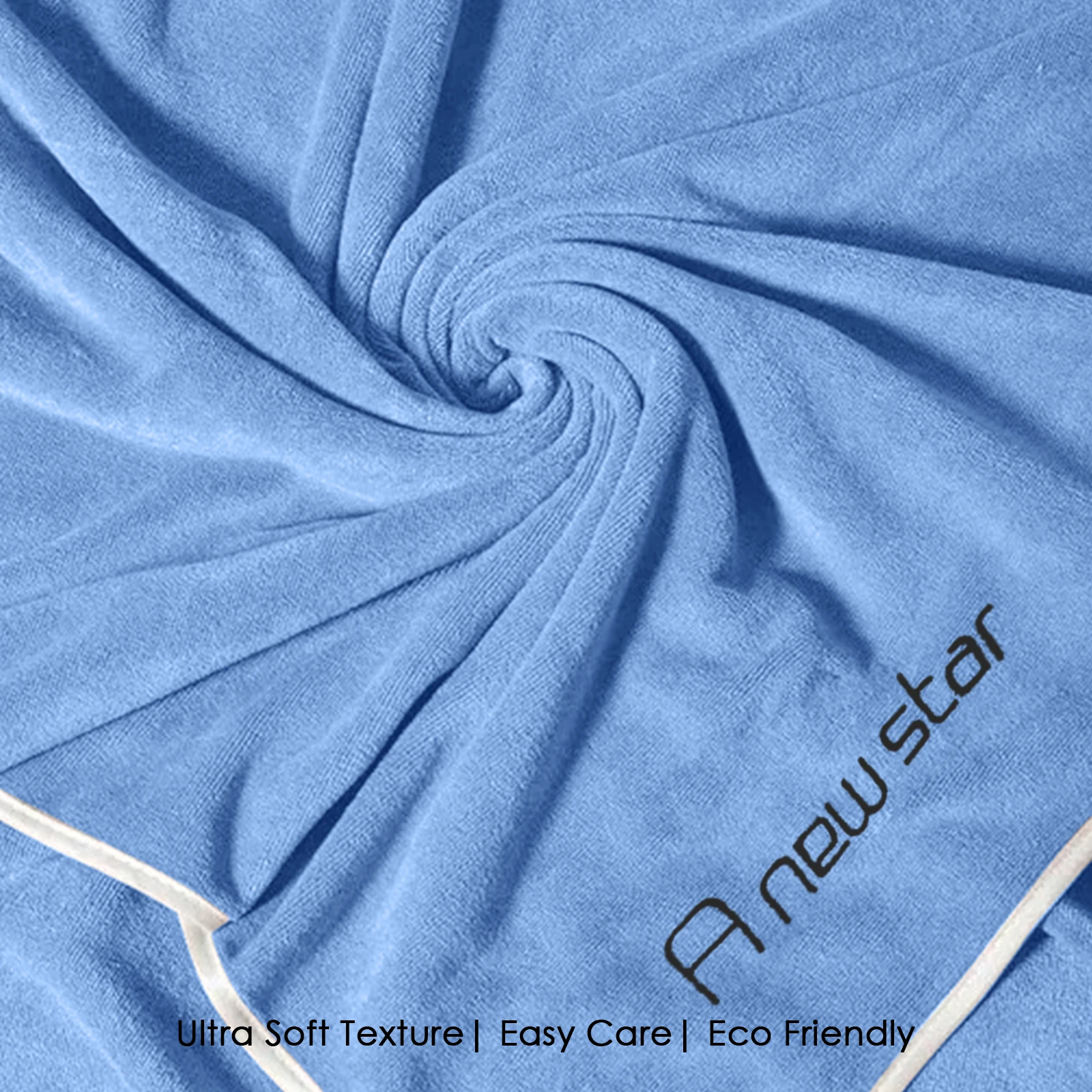 HOUSSE Microfiber Embroidery Hand Towel – 35 * 75cm, 350 GSM, Soft & Absorbent, Quick-Drying Sweat Towel – Ideal for Gym, Beach, Fitness, Outdoor & Home Use (A New Star Magenta- Blue)