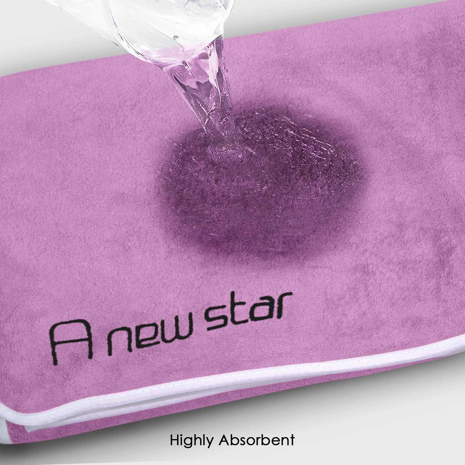 HOUSSE Microfiber Embroidery Hand Towel – 35 * 75cm, 350 GSM, Soft & Absorbent, Quick-Drying Sweat Towel – Ideal for Gym, Beach, Fitness, Outdoor & Home Use (A New Star Magenta- Blue)