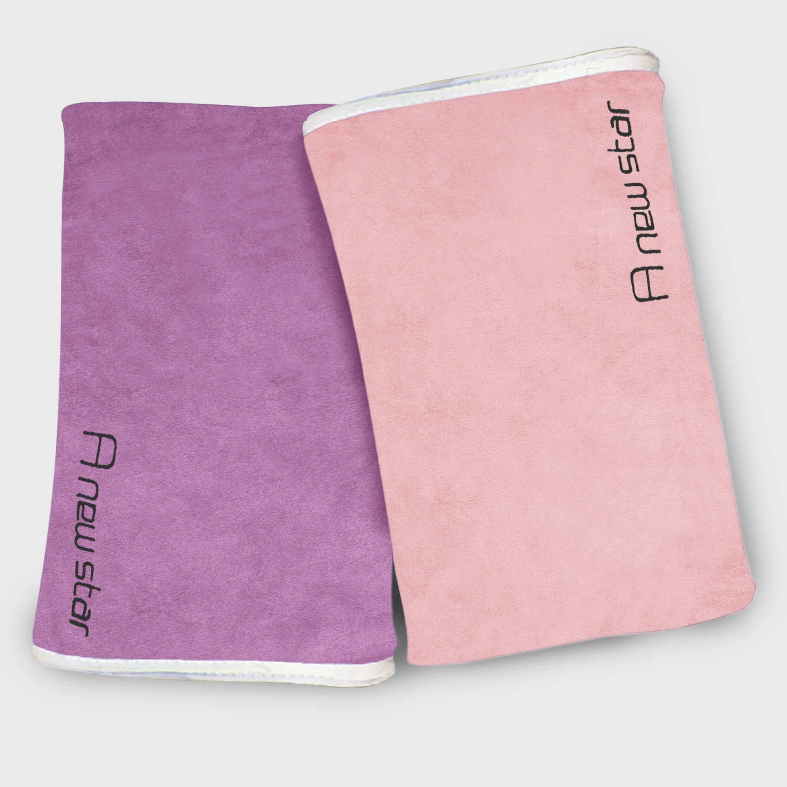HOUSSE Microfiber Embroidery Hand Towel – 35 * 75cm, 350 GSM, Soft & Absorbent, Quick-Drying Sweat Towel – Ideal for Gym, Beach, Fitness, Outdoor & Home Use (A New Star Magenta- Peach)