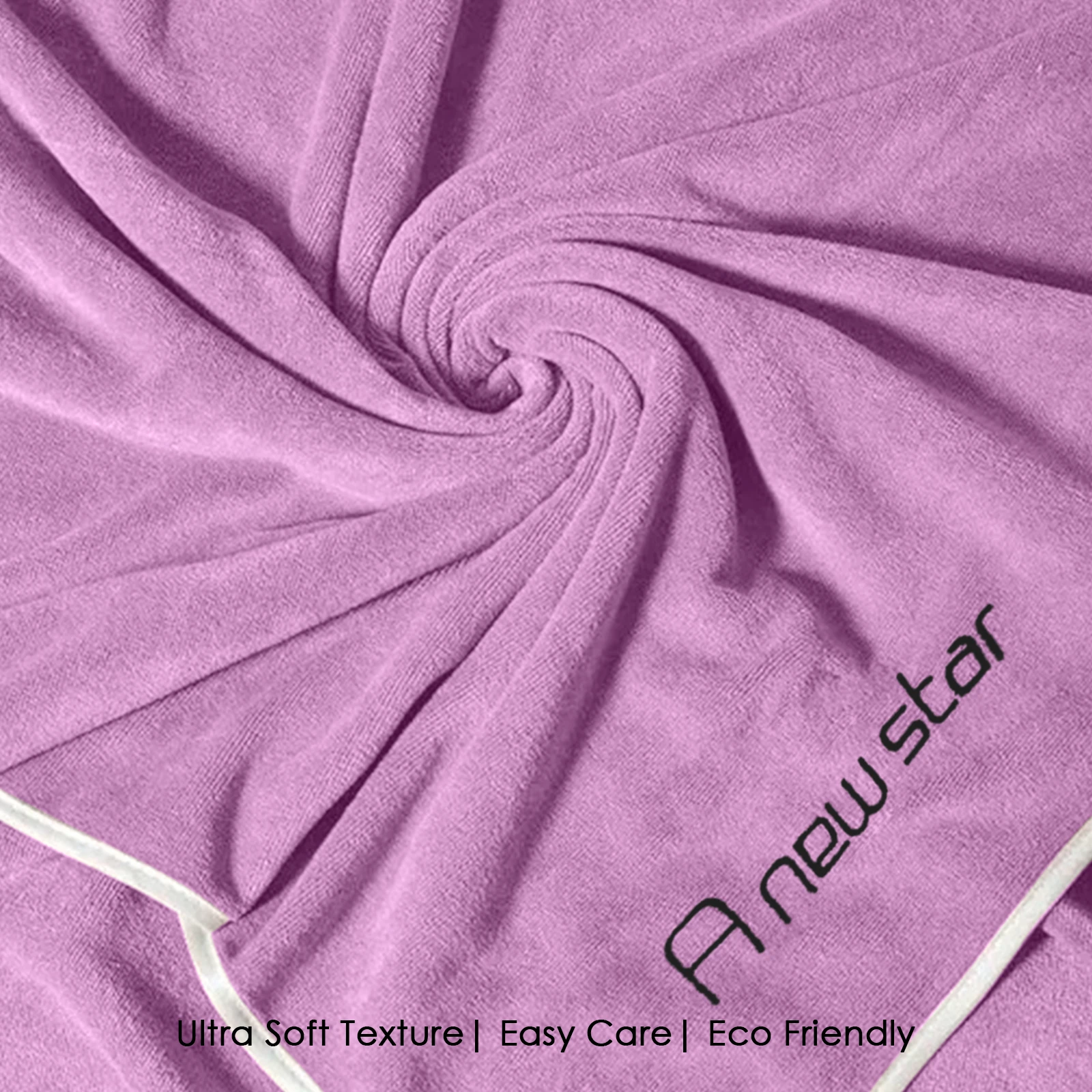 HOUSSE Microfiber Embroidery Hand Towel – 35 * 75cm, 350 GSM, Soft & Absorbent, Quick-Drying Sweat Towel – Ideal for Gym, Beach, Fitness, Outdoor & Home Use (A New Star Magenta- Peach)