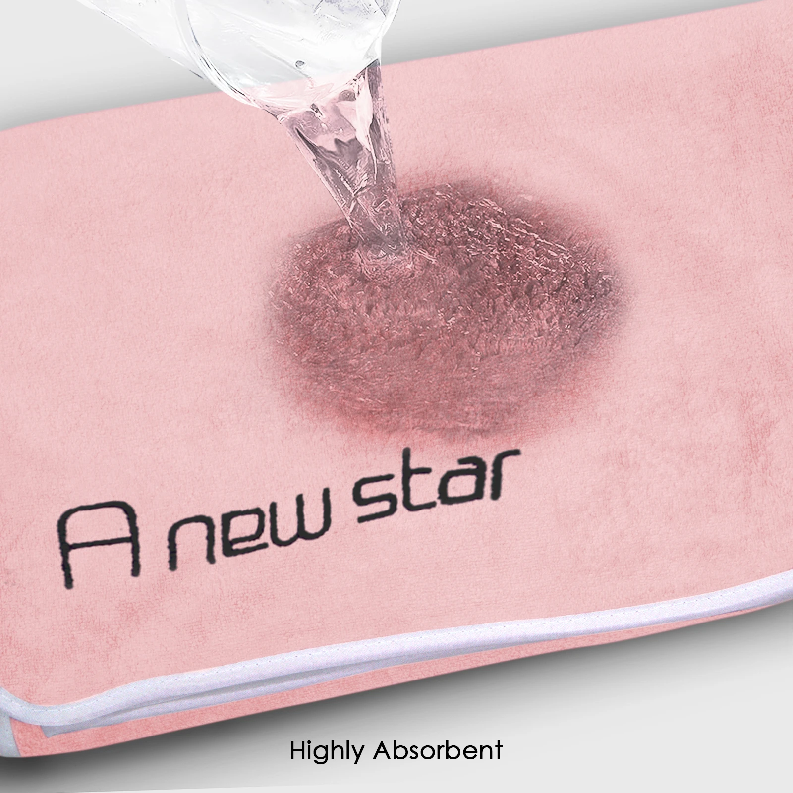 HOUSSE Microfiber Embroidery Hand Towel – 35 * 75cm, 350 GSM, Soft & Absorbent, Quick-Drying Sweat Towel – Ideal for Gym, Beach, Fitness, Outdoor & Home Use (A New Star Magenta- Peach)