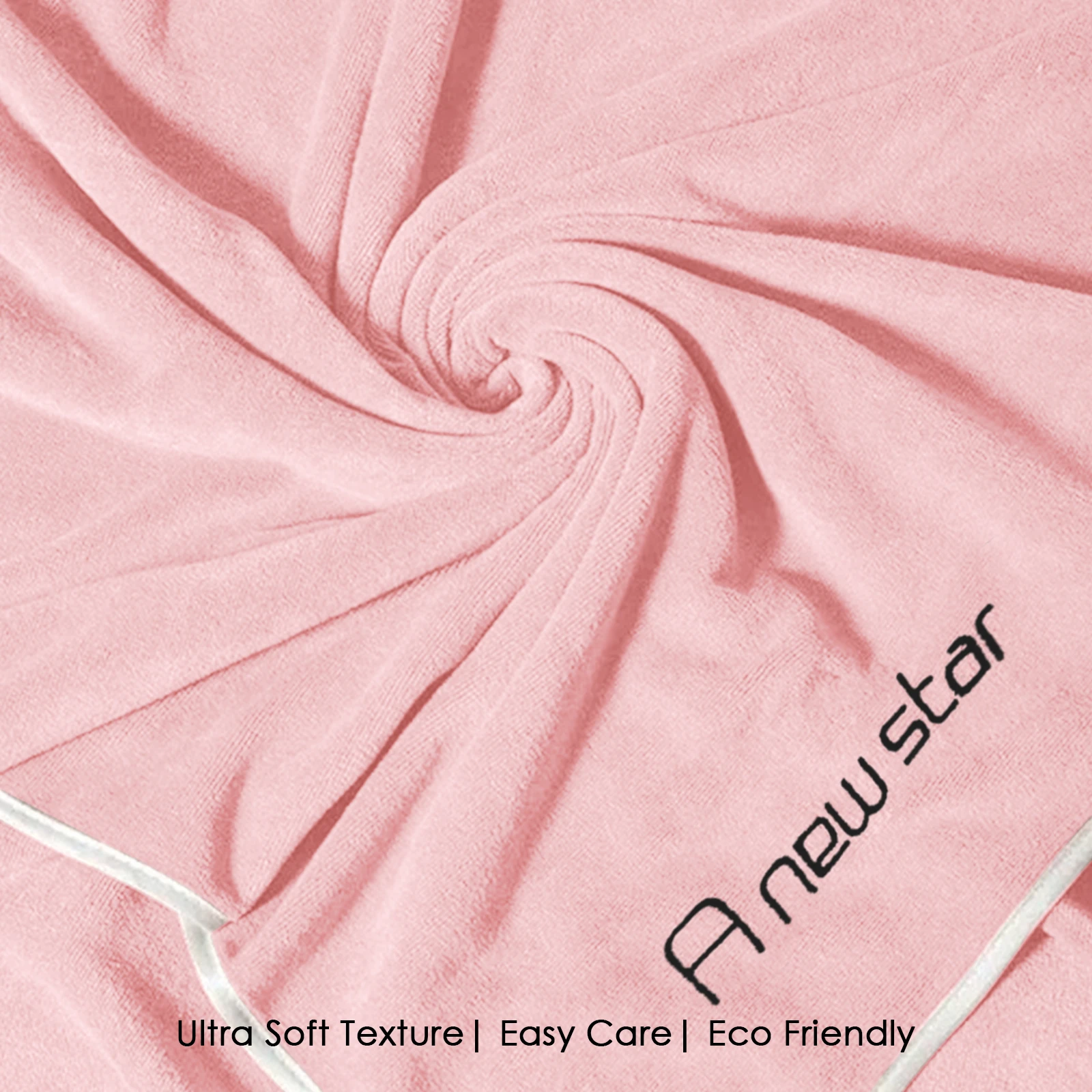 HOUSSE Microfiber Embroidery Hand Towel – 35 * 75cm, 350 GSM, Soft & Absorbent, Quick-Drying Sweat Towel – Ideal for Gym, Beach, Fitness, Outdoor & Home Use (A New Star Peach - fluroescent)