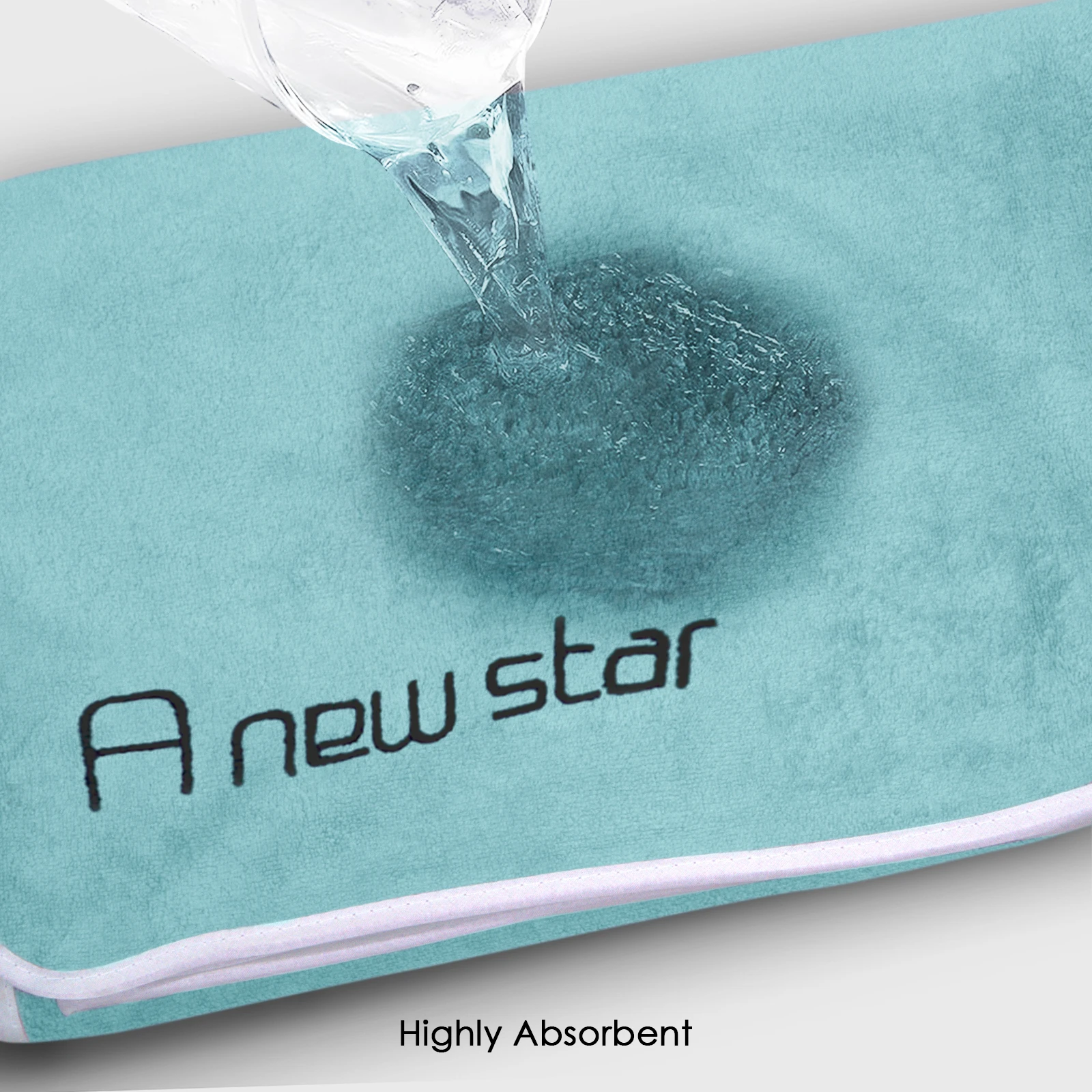 HOUSSE Microfiber Embroidery Hand Towel – 35 * 75cm, 350 GSM, Soft & Absorbent, Quick-Drying Sweat Towel – Ideal for Gym, Beach, Fitness, Outdoor & Home Use (A New Star Peach - fluroescent)