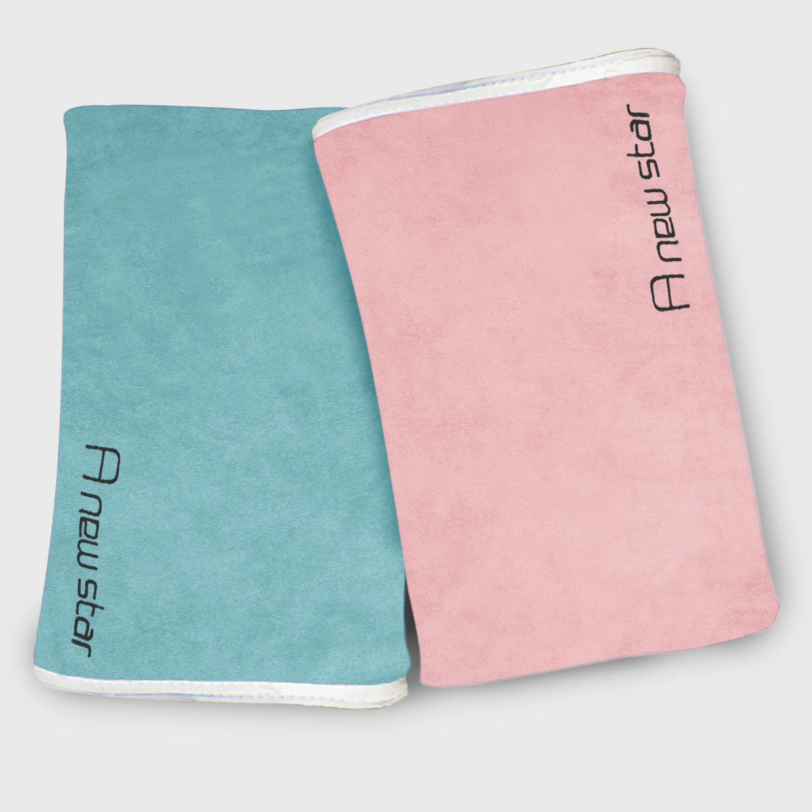 HOUSSE Microfiber Embroidery Hand Towel – 35 * 75cm, 350 GSM, Soft & Absorbent, Quick-Drying Sweat Towel – Ideal for Gym, Beach, Fitness, Outdoor & Home Use (A New Star Peach - fluroescent)