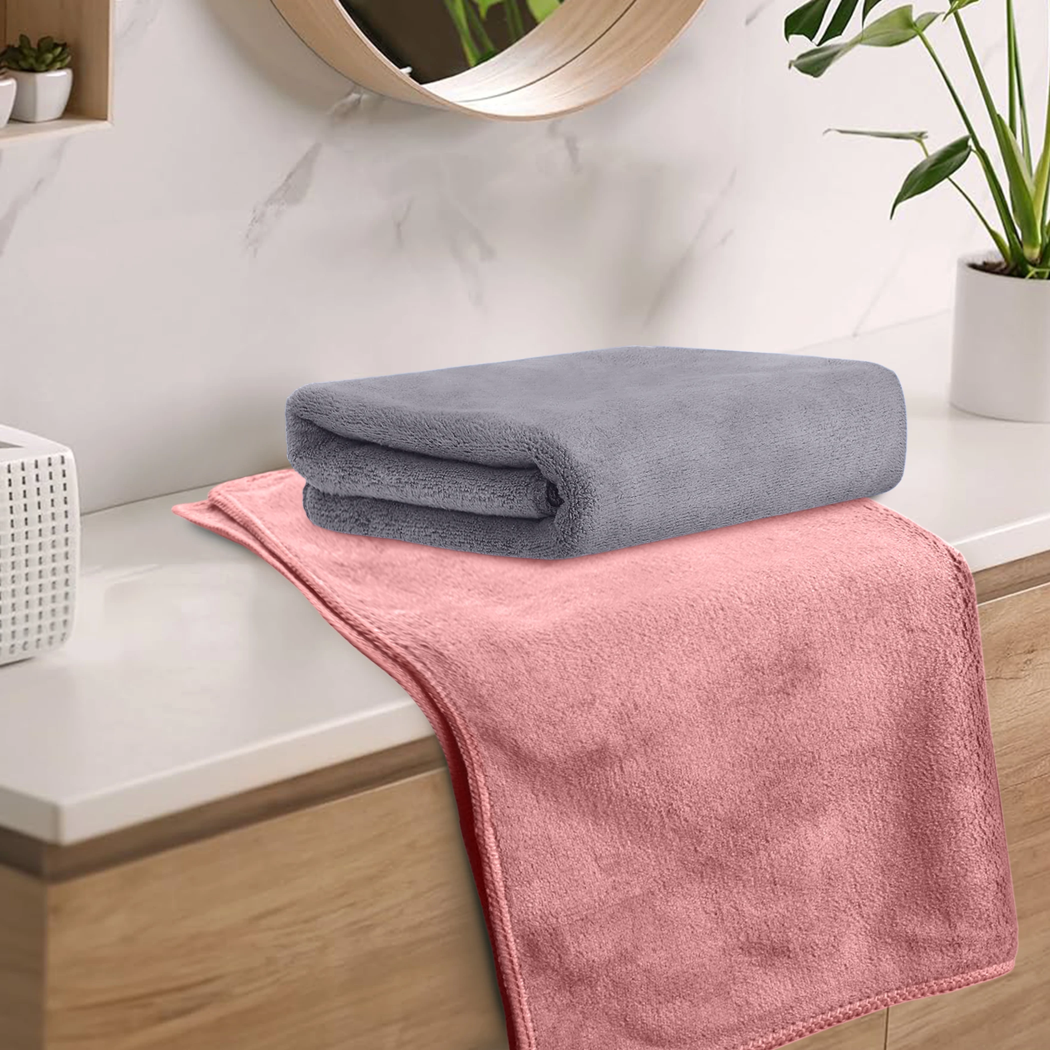 HOUSSE Premium Hand Towel | 100% Microfiber | Quick Dry & Ultra Absorbent | Gym, Home & Yoga | Hypoallergenic & Anti-Bacterial | 450GSM, 60x40cm towel set