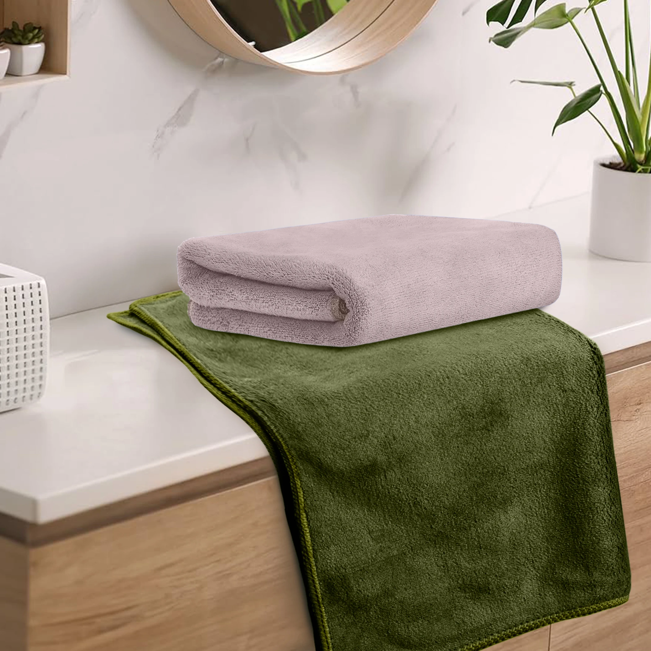 HOUSSE Premium Hand Towel | 100% Microfiber | Quick Dry & Ultra Absorbent | Gym, Home & Yoga | Hypoallergenic & Anti-Bacterial | 450GSM, 60x40cm towel set