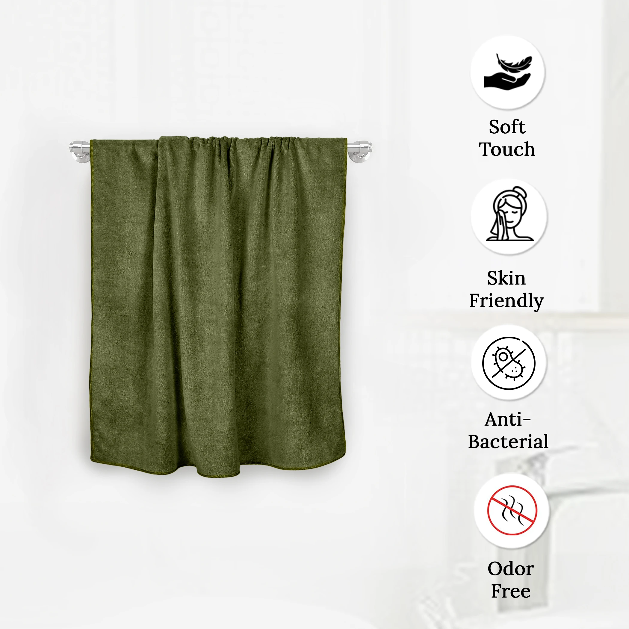 HOUSSE Premium Hand Towel | 100% Microfiber | Quick Dry & Ultra Absorbent | Gym, Home & Yoga | Hypoallergenic & Anti-Bacterial | 450GSM, 60x40cm towel set