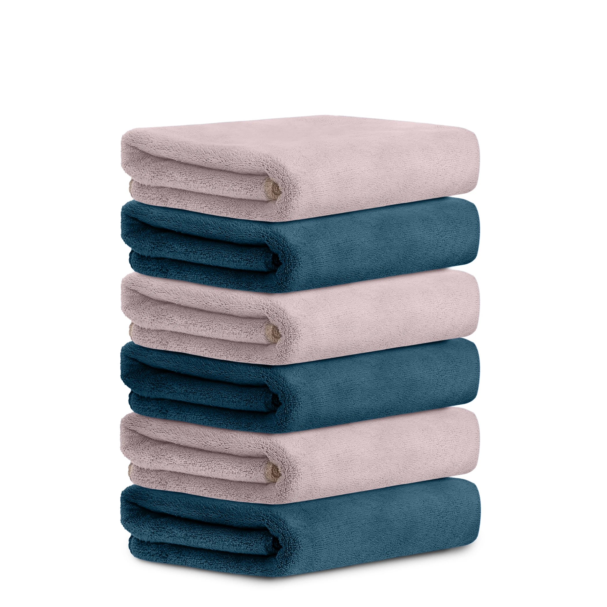 HOUSSE Premium Hand Towel | 100% Microfiber | Quick Dry & Ultra Absorbent | Gym, Home & Yoga | Hypoallergenic & Anti-Bacterial | 450GSM, 60x40cm [6-Pack] (Atmosphere Pacific Green)