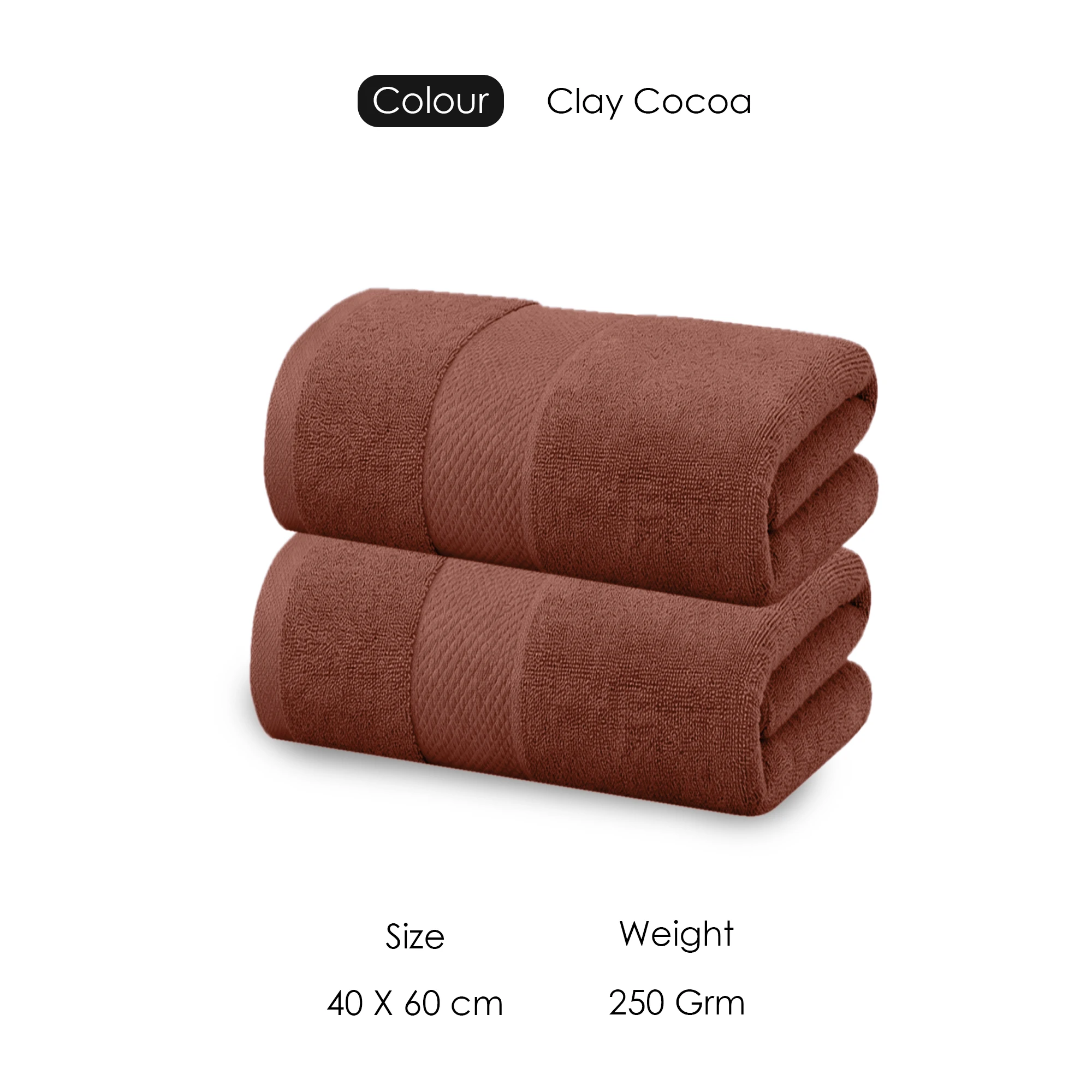 HOUSSE Cotton Hand Towels | Quick Absorption & Faster Drying Towel | 450 GSM (60 cms * 40 cms)| 2 Piece Set Hand Towel for Men/Women | Urban Comfort towel set