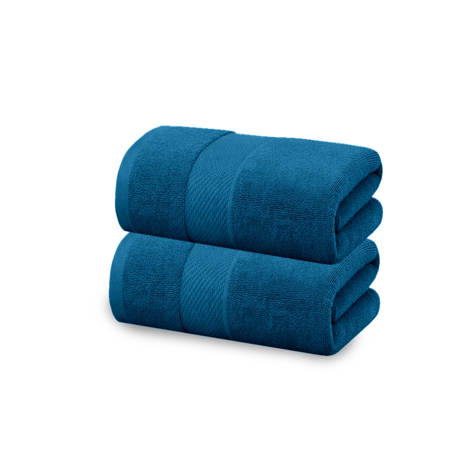 HOUSSE Cotton Hand Towels | Quick Absorption & Faster Drying Towel | 450 GSM (60 cms * 40 cms)| 2 Piece Set Hand Towel for Men/Women | Urban Comfort- Denim Blue