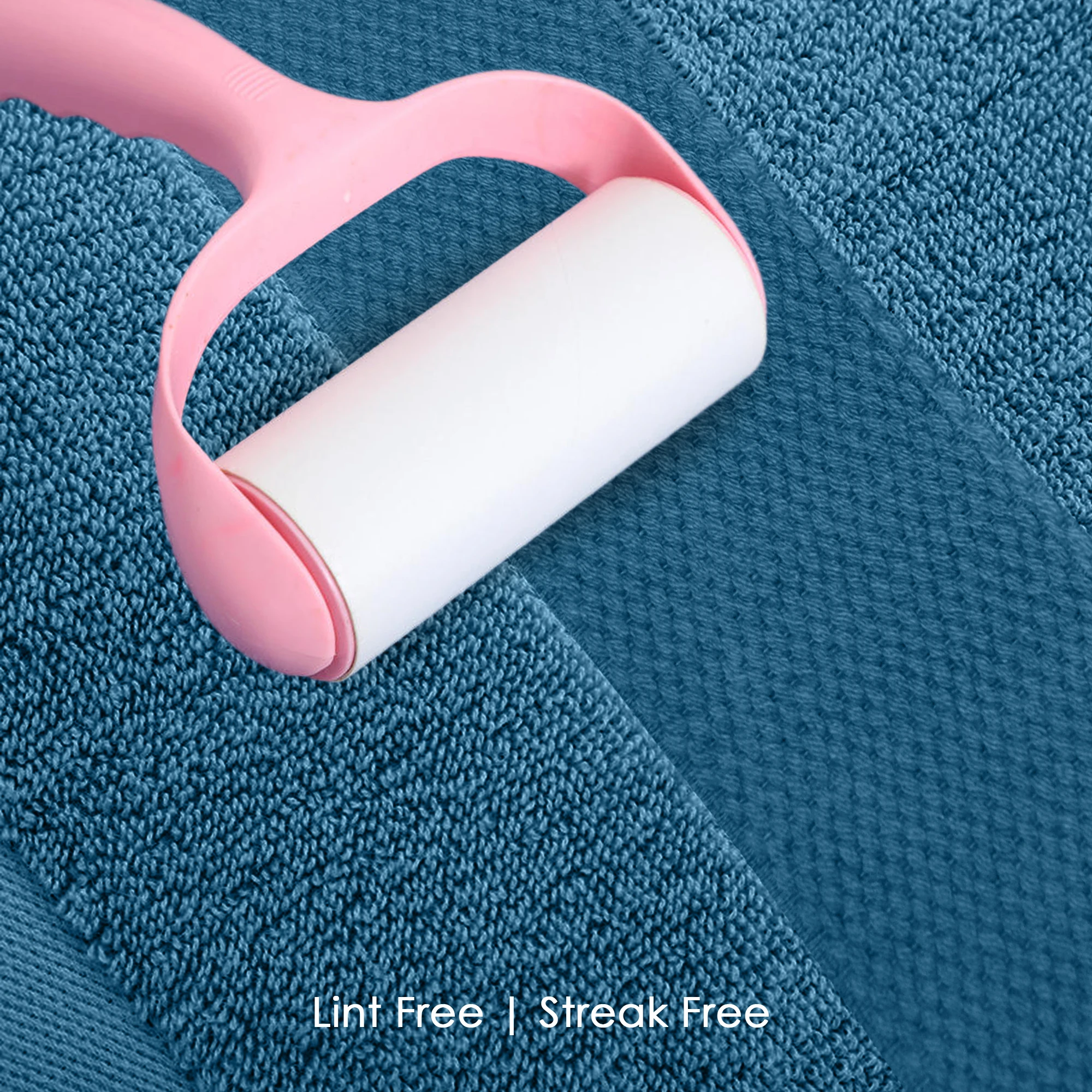 HOUSSE Cotton Hand Towels | Quick Absorption & Faster Drying Towel | 450 GSM (60 cms * 40 cms)| 2 Piece Set Hand Towel for Men/Women | Urban Comfort- Denim Blue