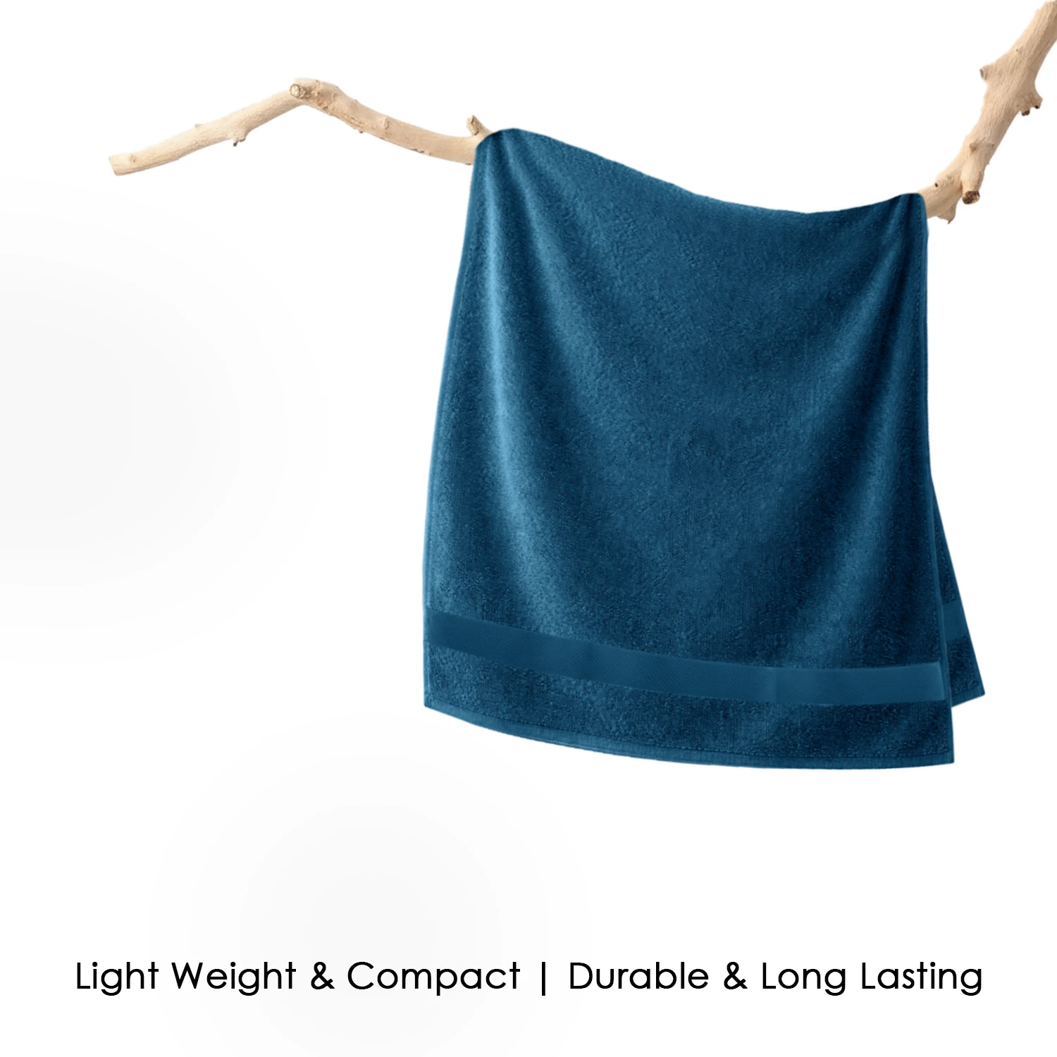 HOUSSE Cotton Hand Towels | Quick Absorption & Faster Drying Towel | 450 GSM (60 cms * 40 cms)| 2 Piece Set Hand Towel for Men/Women | Urban Comfort- Denim Blue
