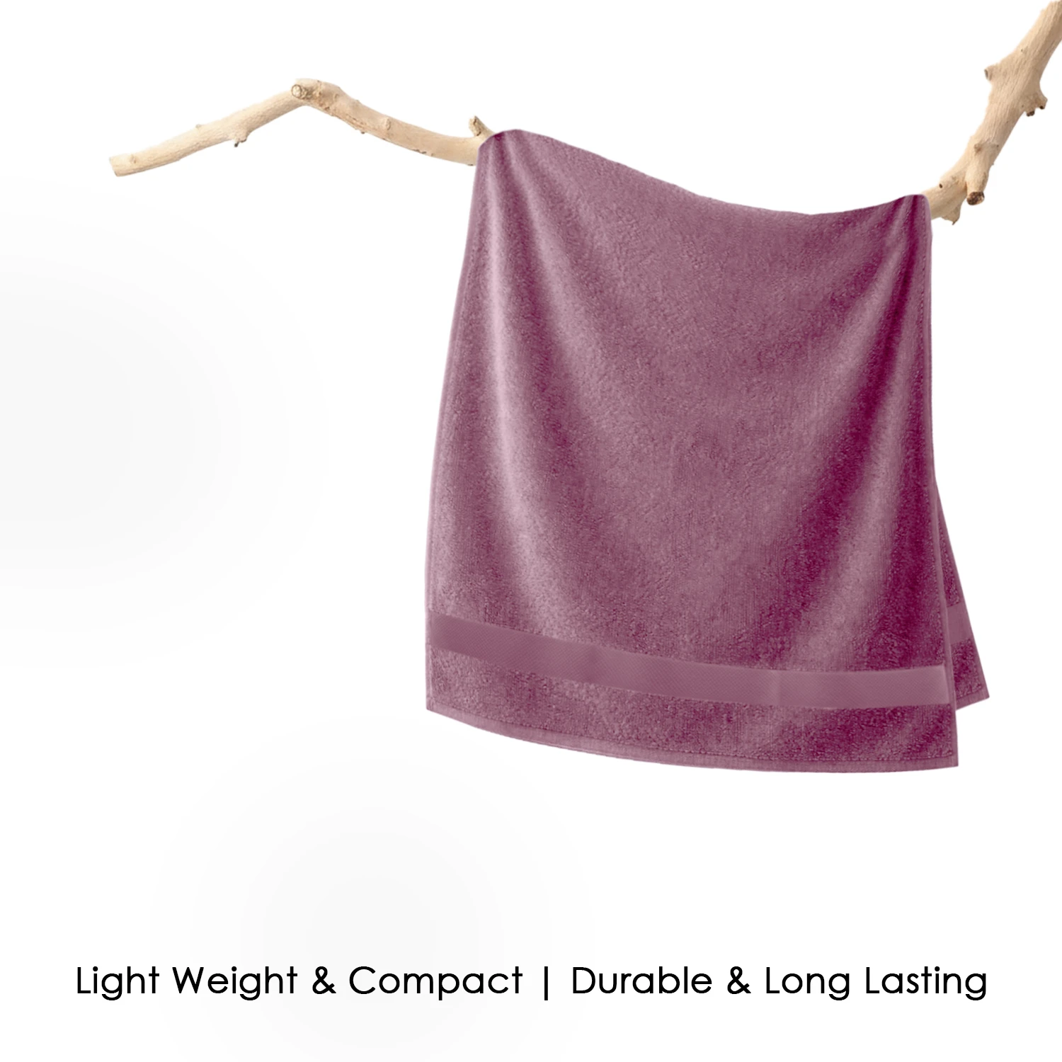 HOUSSE Cotton Hand Towels | Quick Absorption & Faster Drying Towel | 450 GSM (60 cms * 40 cms)| 2 Piece Set Hand Towel for Men/Women | Urban Comfort- Dusty Rosewood