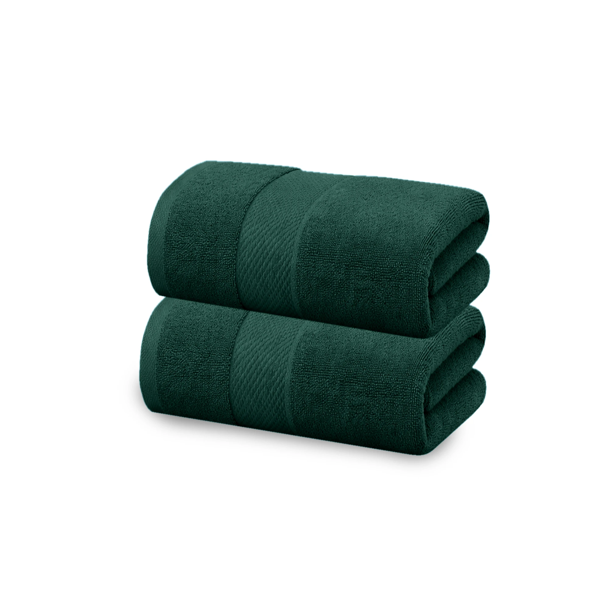 HOUSSE Cotton Hand Towels | Quick Absorption & Faster Drying Towel | 450 GSM (60 cms * 40 cms)| 2 Piece Set Hand Towel for Men/Women | Urban Comfort- Evergreen