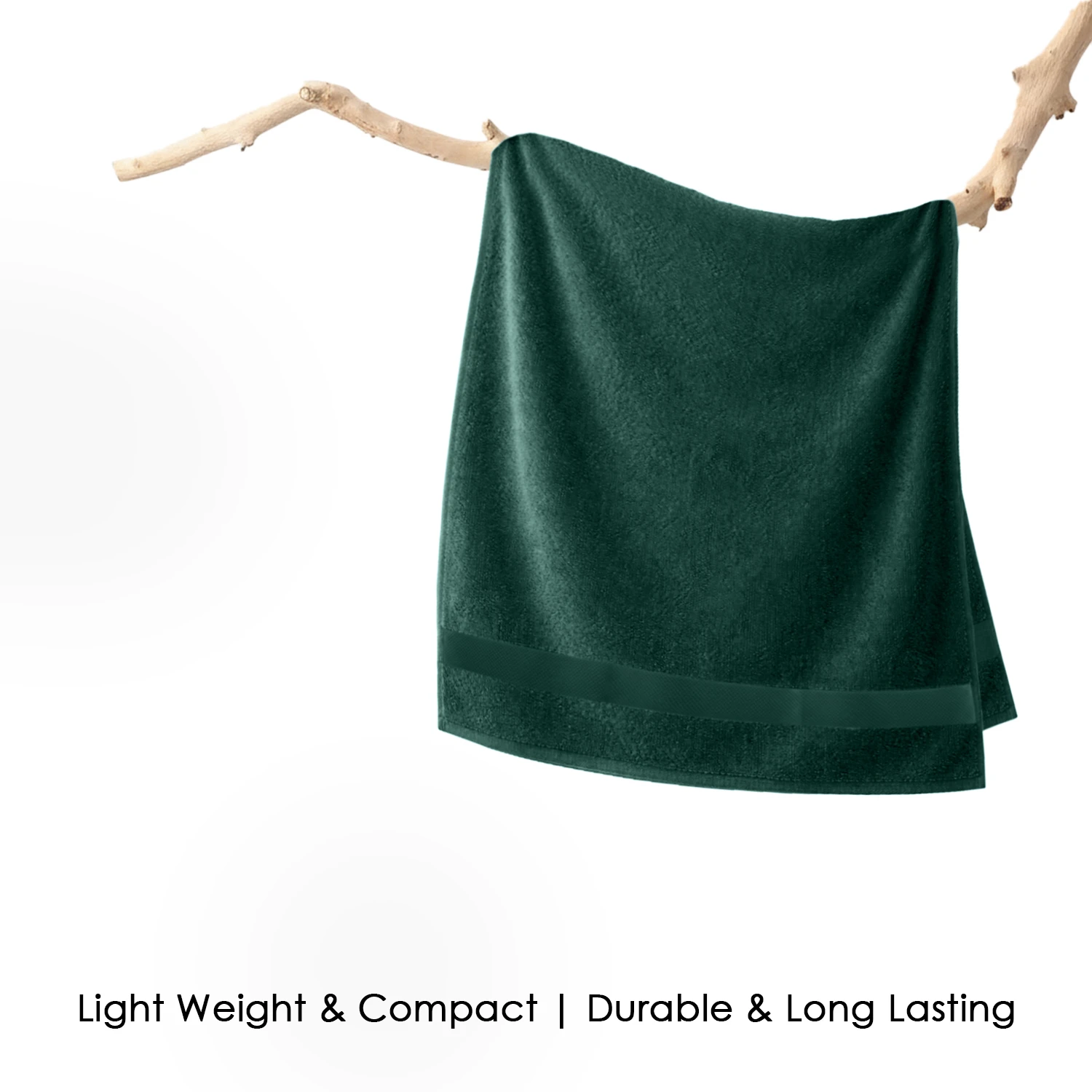 HOUSSE Cotton Hand Towels | Quick Absorption & Faster Drying Towel | 450 GSM (60 cms * 40 cms)| 2 Piece Set Hand Towel for Men/Women | Urban Comfort- Evergreen