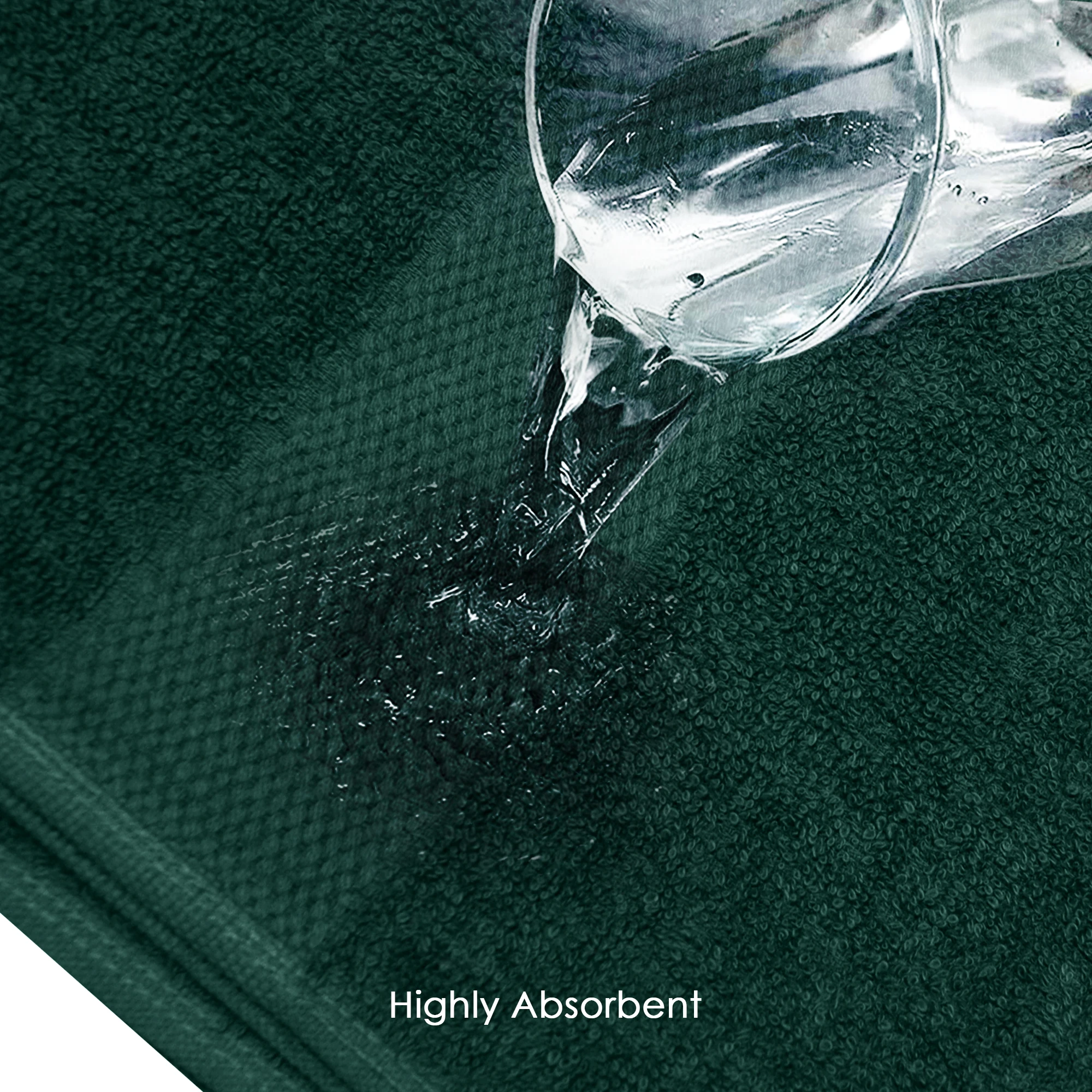 HOUSSE Cotton Hand Towels | Quick Absorption & Faster Drying Towel | 450 GSM (60 cms * 40 cms)| 2 Piece Set Hand Towel for Men/Women | Urban Comfort- Evergreen