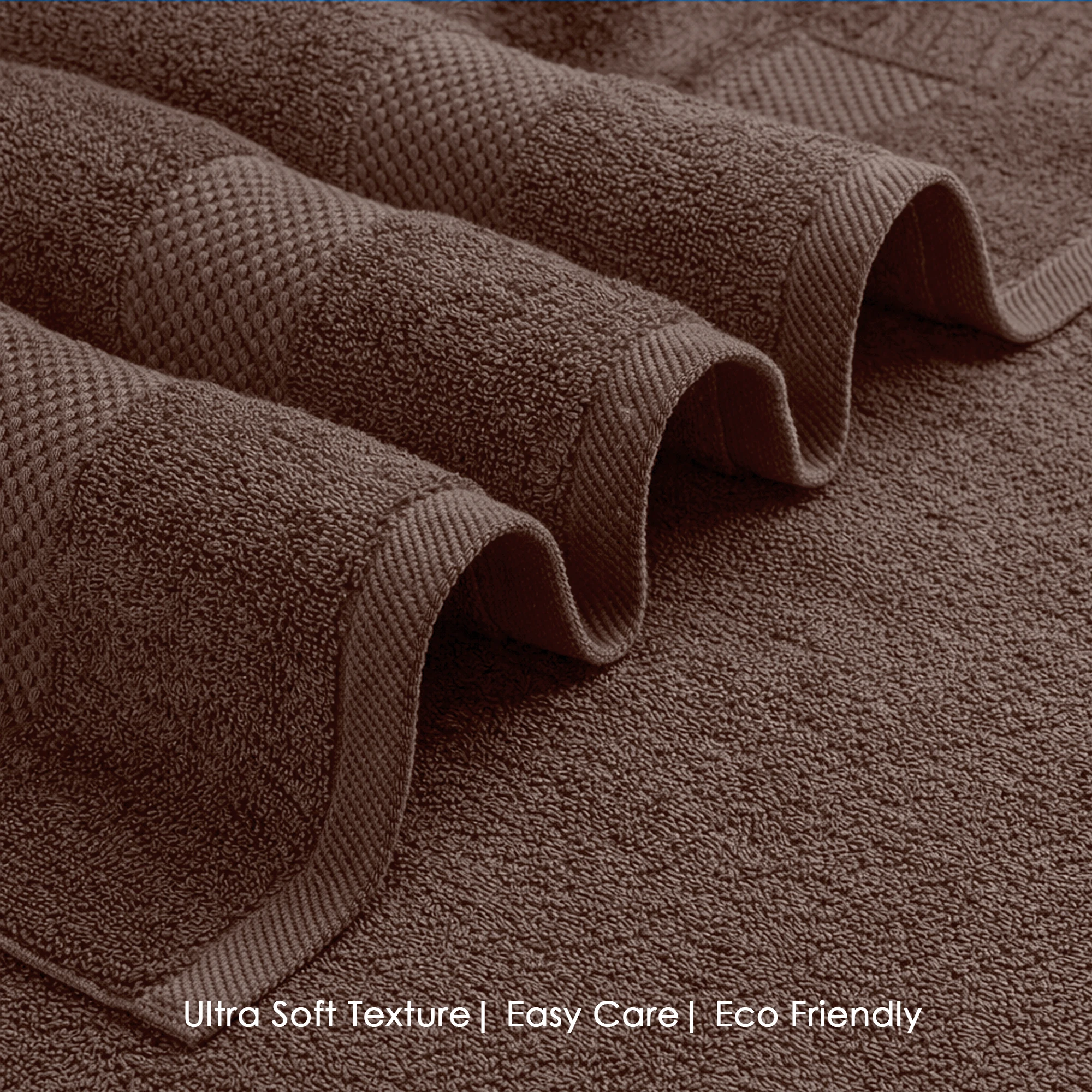 HOUSSE Cotton Hand Towels | Quick Absorption & Faster Drying Towel | 450 GSM (60 cms * 40 cms)| 2 Piece Set Hand Towel for Men/Women | Urban Comfort- Latte Brown