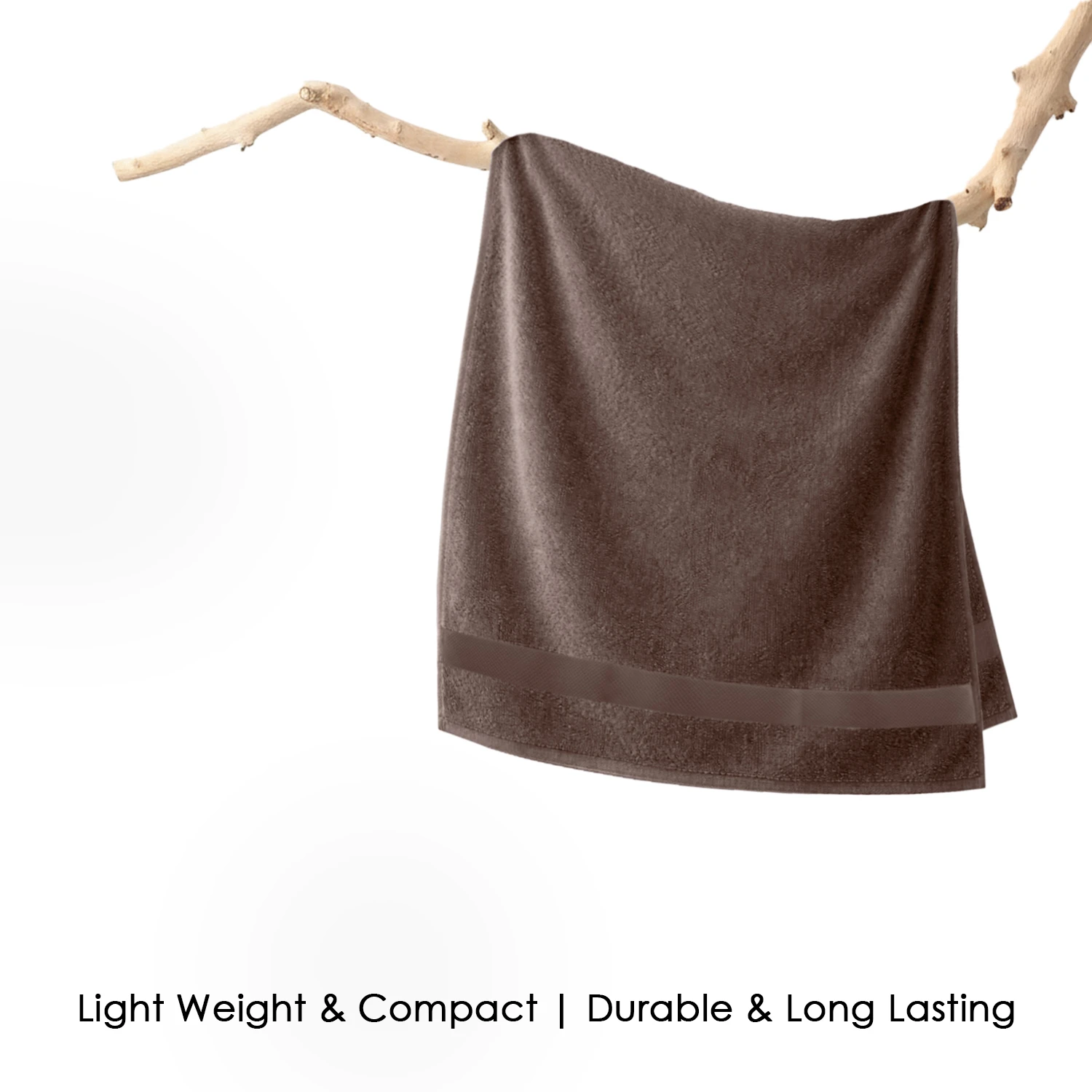 HOUSSE Cotton Hand Towels | Quick Absorption & Faster Drying Towel | 450 GSM (60 cms * 40 cms)| 2 Piece Set Hand Towel for Men/Women | Urban Comfort- Latte Brown