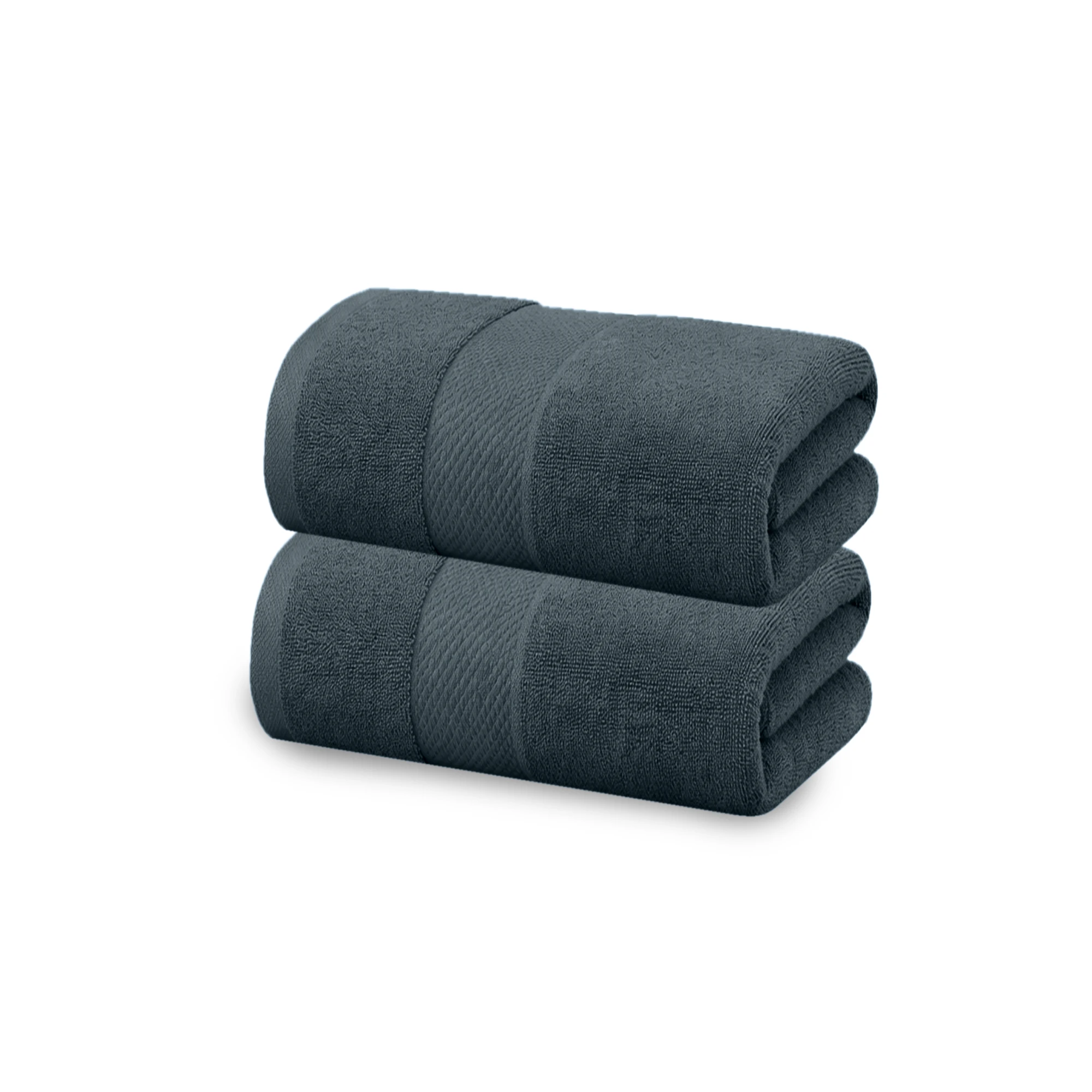 HOUSSE Cotton Hand Towels | Quick Absorption & Faster Drying Towel | 450 GSM (60 cms * 40 cms)| 2 Piece Set Hand Towel for Men/Women | Urban Comfort- Midnight Steel