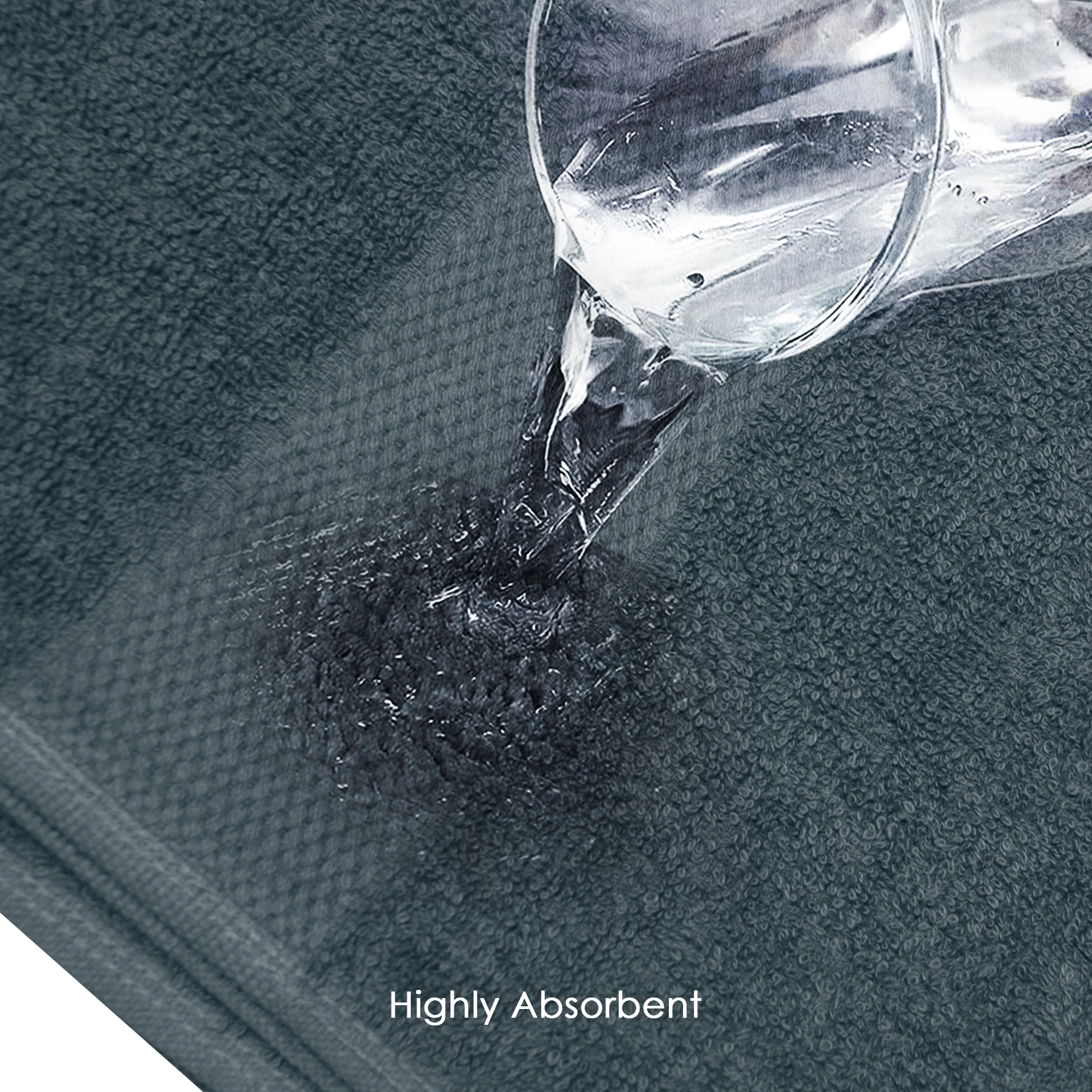 HOUSSE Cotton Hand Towels | Quick Absorption & Faster Drying Towel | 450 GSM (60 cms * 40 cms)| 2 Piece Set Hand Towel for Men/Women | Urban Comfort- Midnight Steel