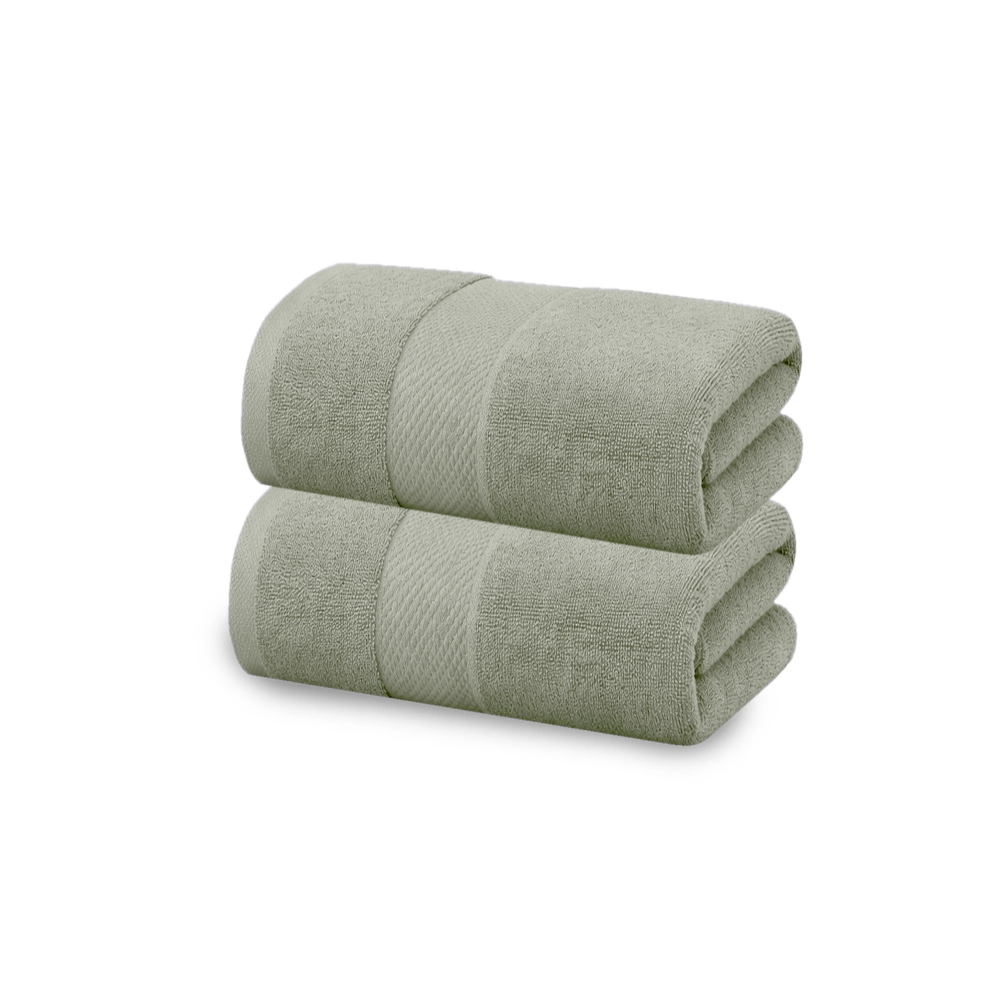 HOUSSE Cotton Hand Towels | Quick Absorption & Faster Drying Towel | 450 GSM (60 cms * 40 cms)| 2 Piece Set Hand Towel for Men/Women | Urban Comfort- Mint Sage