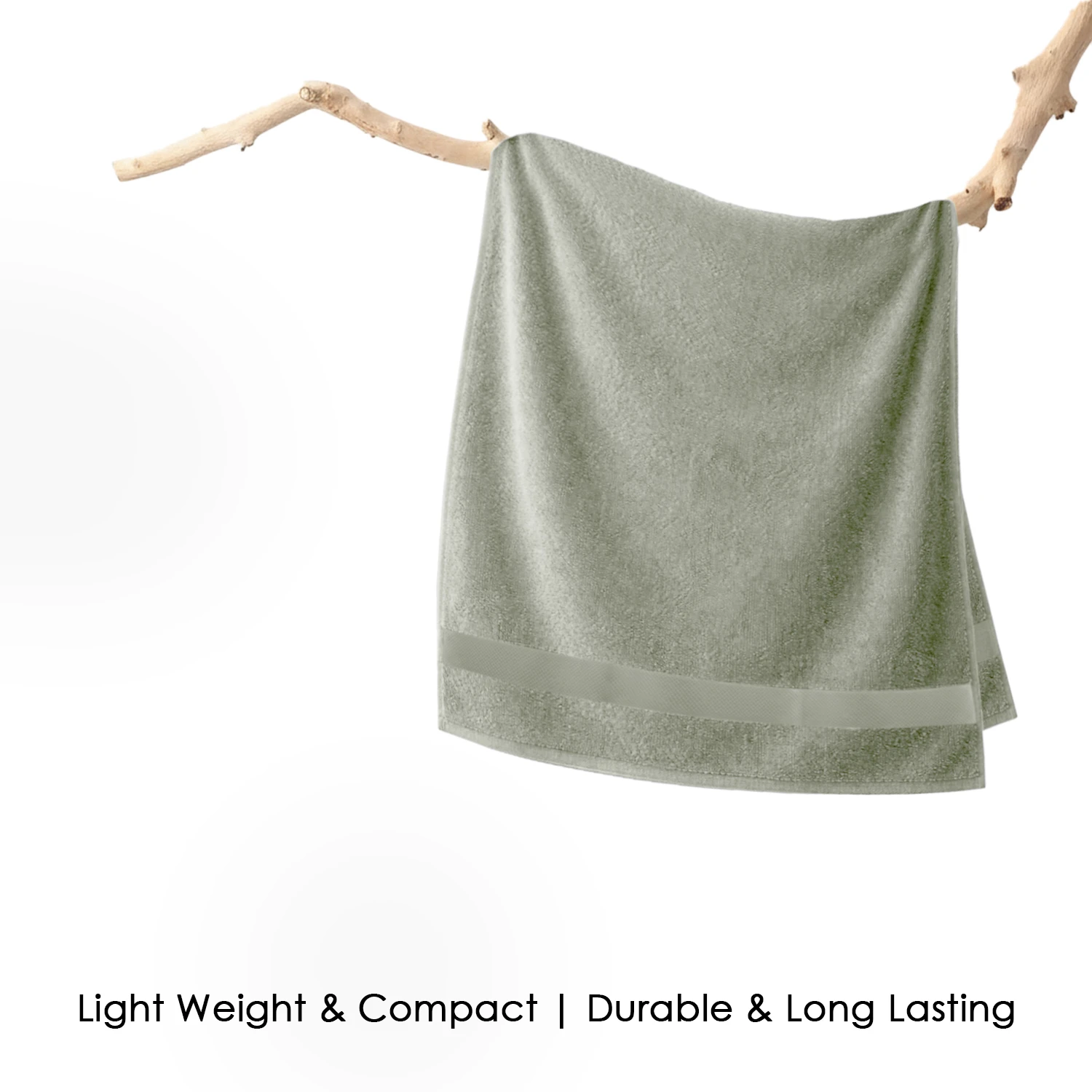 HOUSSE Cotton Hand Towels | Quick Absorption & Faster Drying Towel | 450 GSM (60 cms * 40 cms)| 2 Piece Set Hand Towel for Men/Women | Urban Comfort- Mint Sage