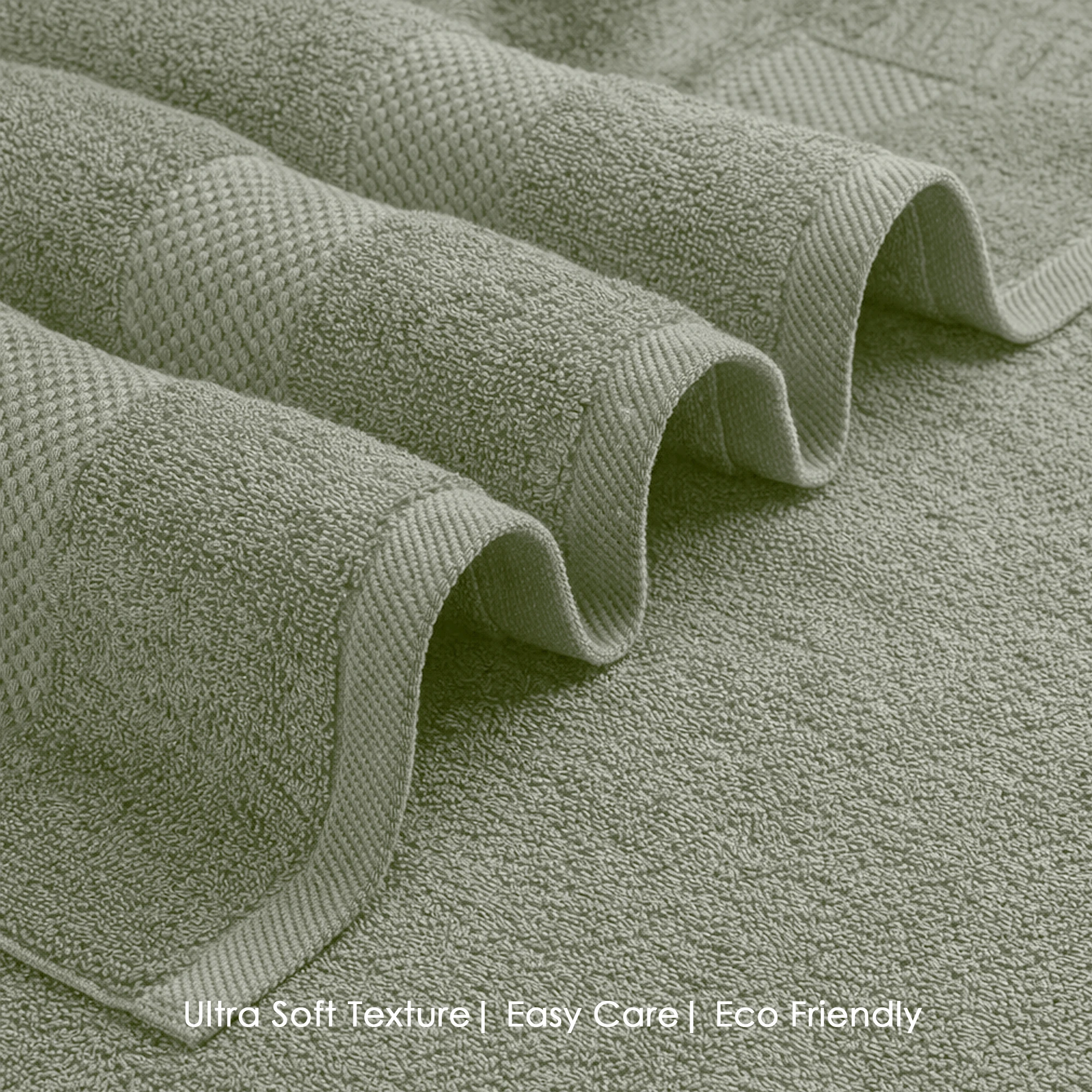 HOUSSE Cotton Hand Towels | Quick Absorption & Faster Drying Towel | 450 GSM (60 cms * 40 cms)| 2 Piece Set Hand Towel for Men/Women | Urban Comfort- Mint Sage